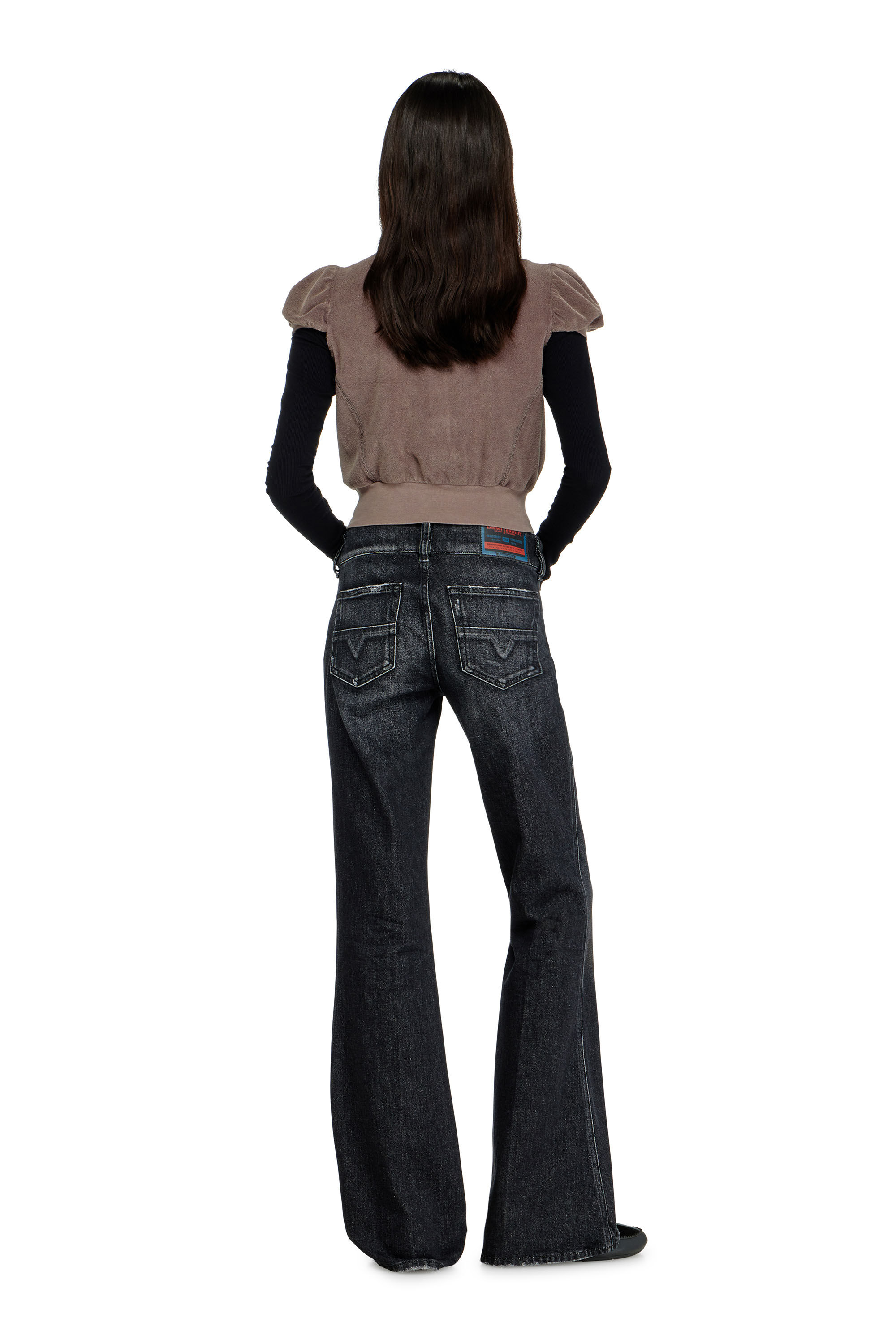 Women's Bootcut Jeans | Black/Dark grey | Diesel D-Hush