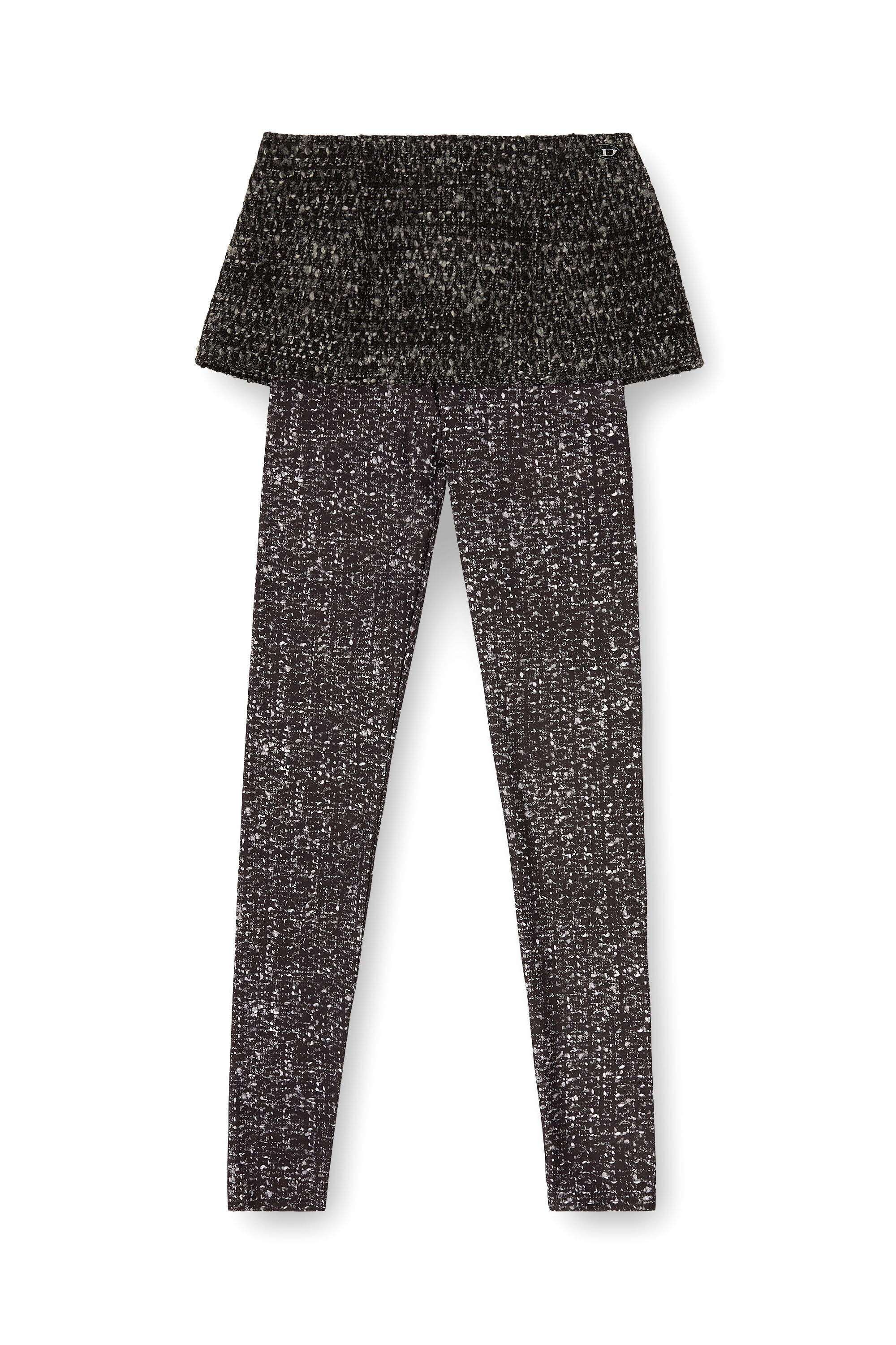 Diesel - P-HOUR, Female's Bouclé skirt with leggings in Black - 2