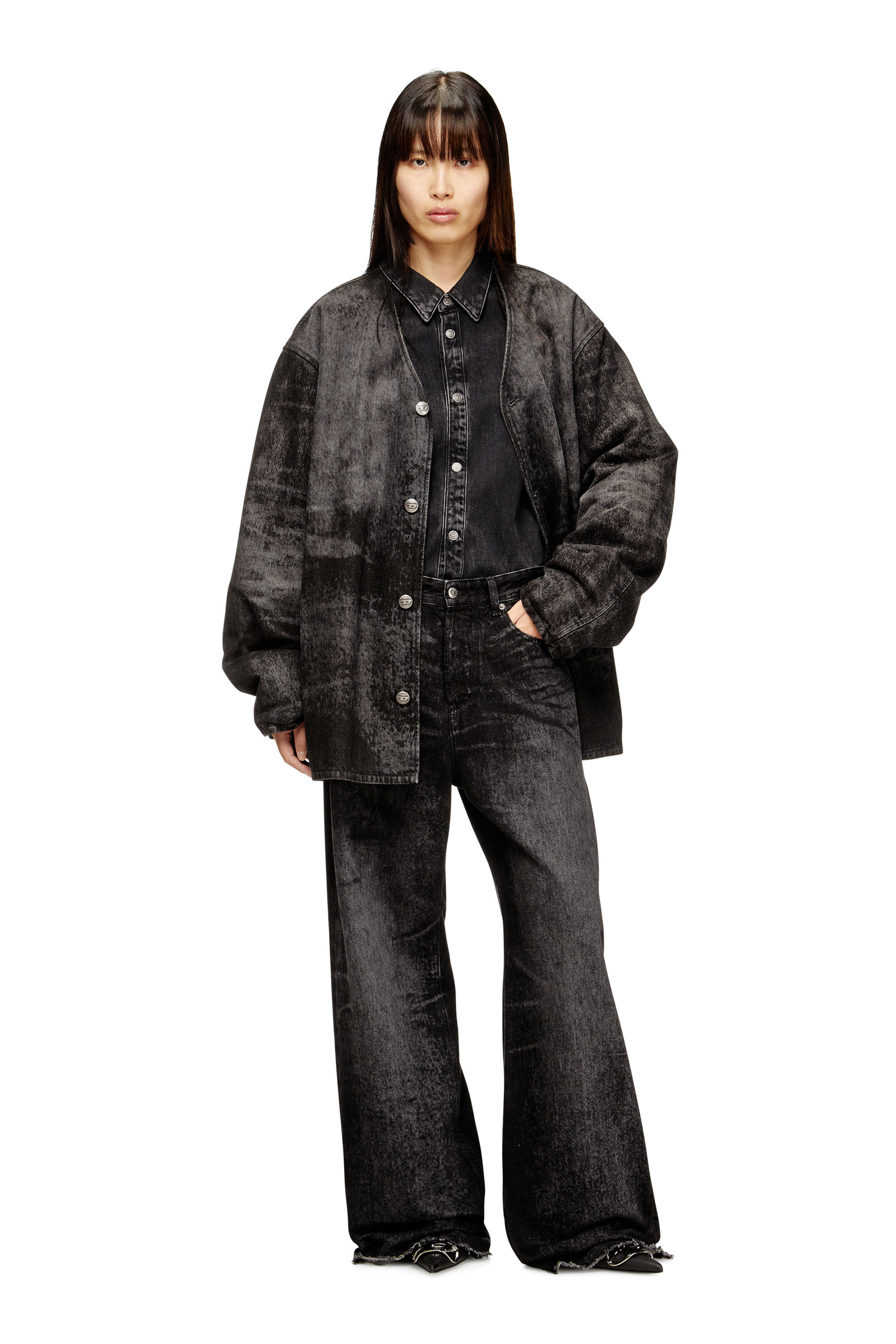 Diesel - Female's Relaxed Jeans 1996 D-Sire 007DB, Black/Dark Grey - 1