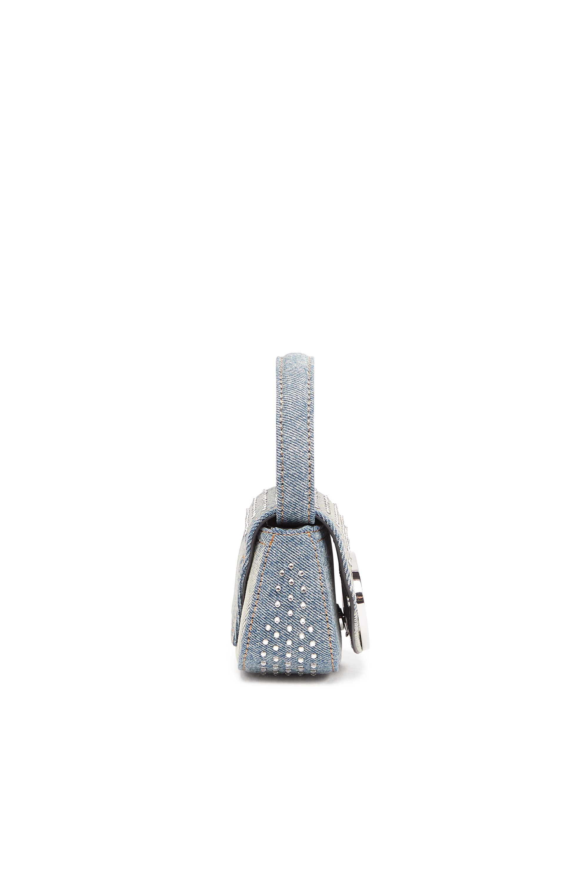 Diesel - 1DR XS, Female's 1DR XS - Iconic mini bag in denim and crystals in Light Blue - 4