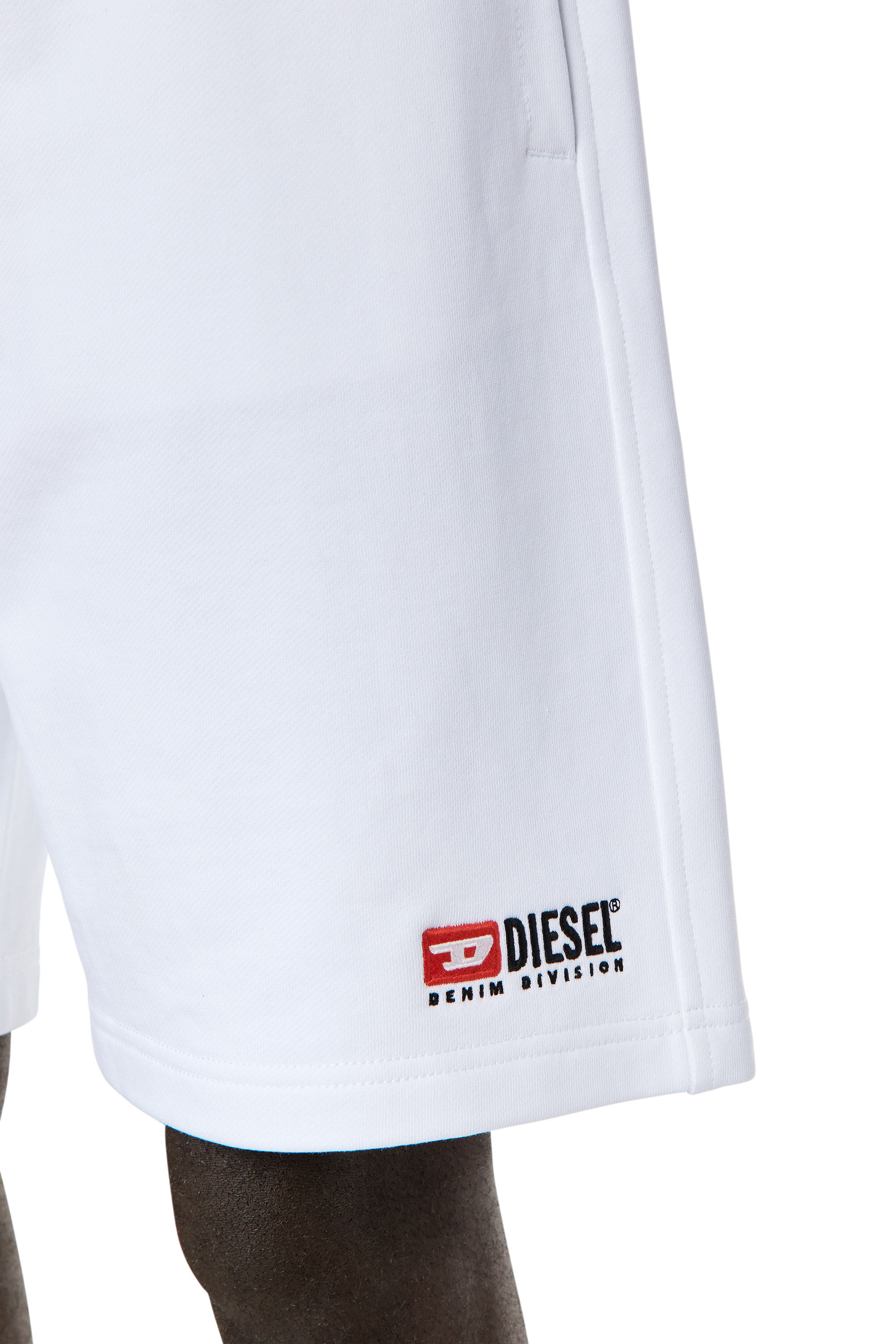 Diesel - P-CROWN-DIV, Male's Sweat shorts with embroidered logo in White - 4