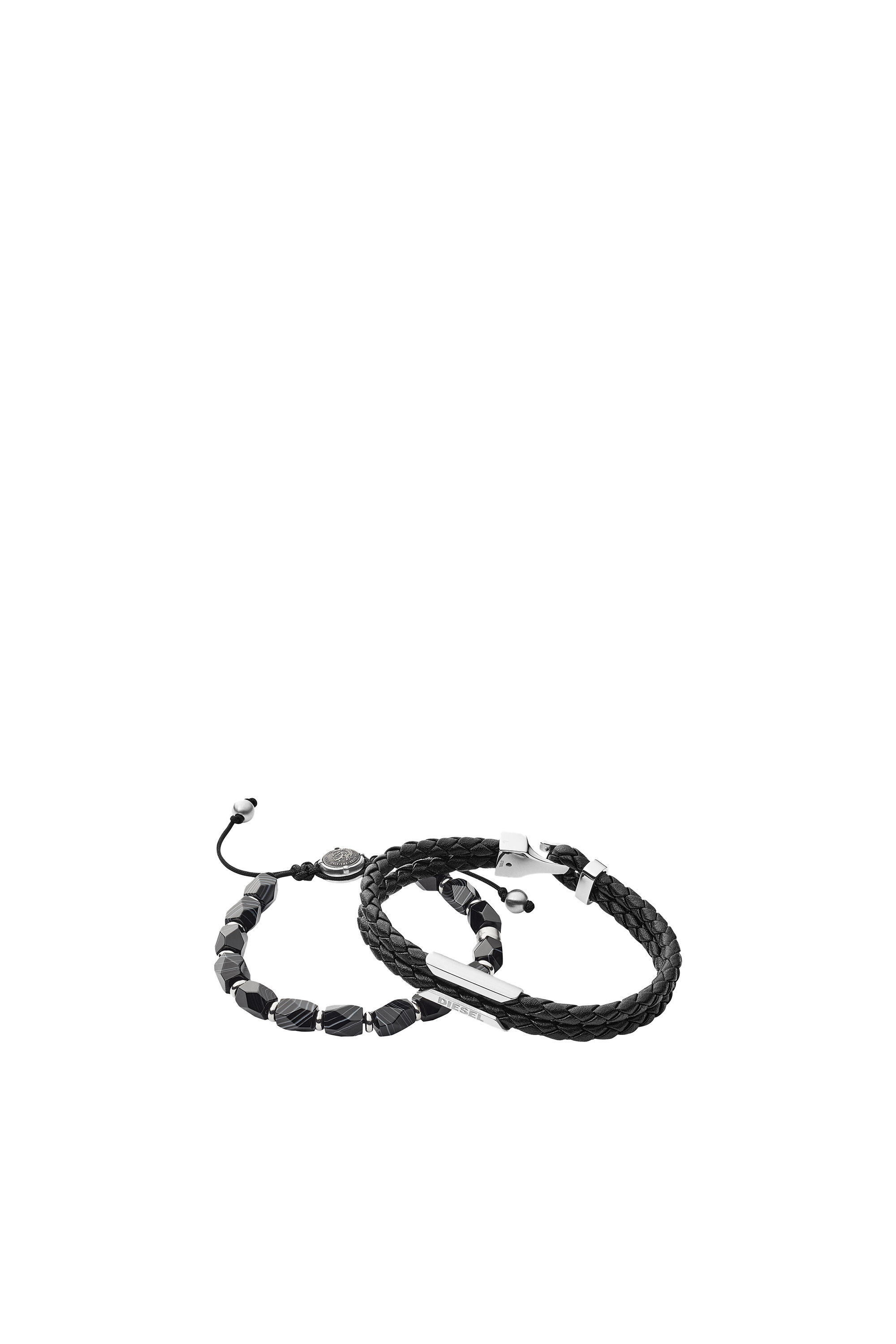 Diesel - DX1242, Ensemble de deux bracelets noirs Homme in Noir - 1