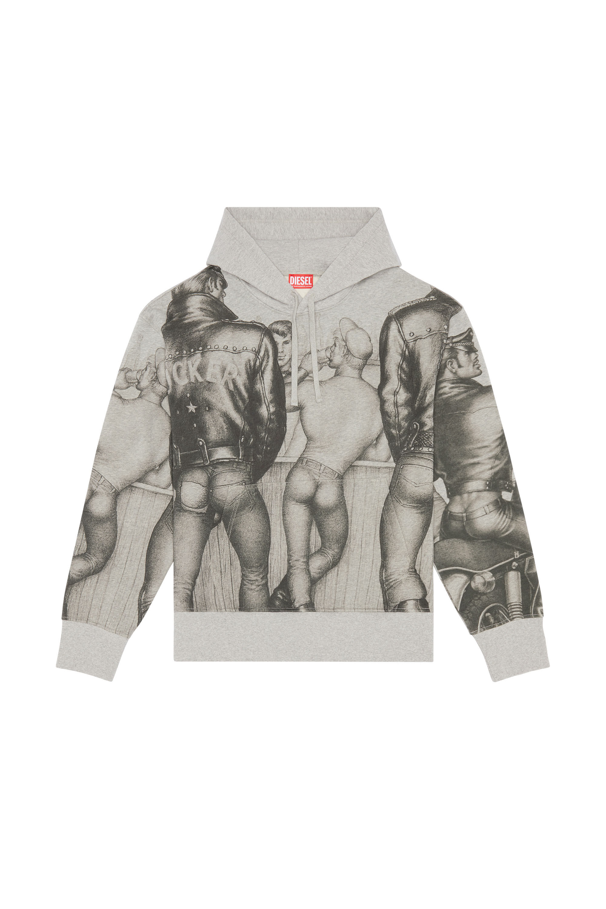 Diesel - PR-S-MACS-HOOD, Unisex's Hoodie with prints and patches in Grey - 2