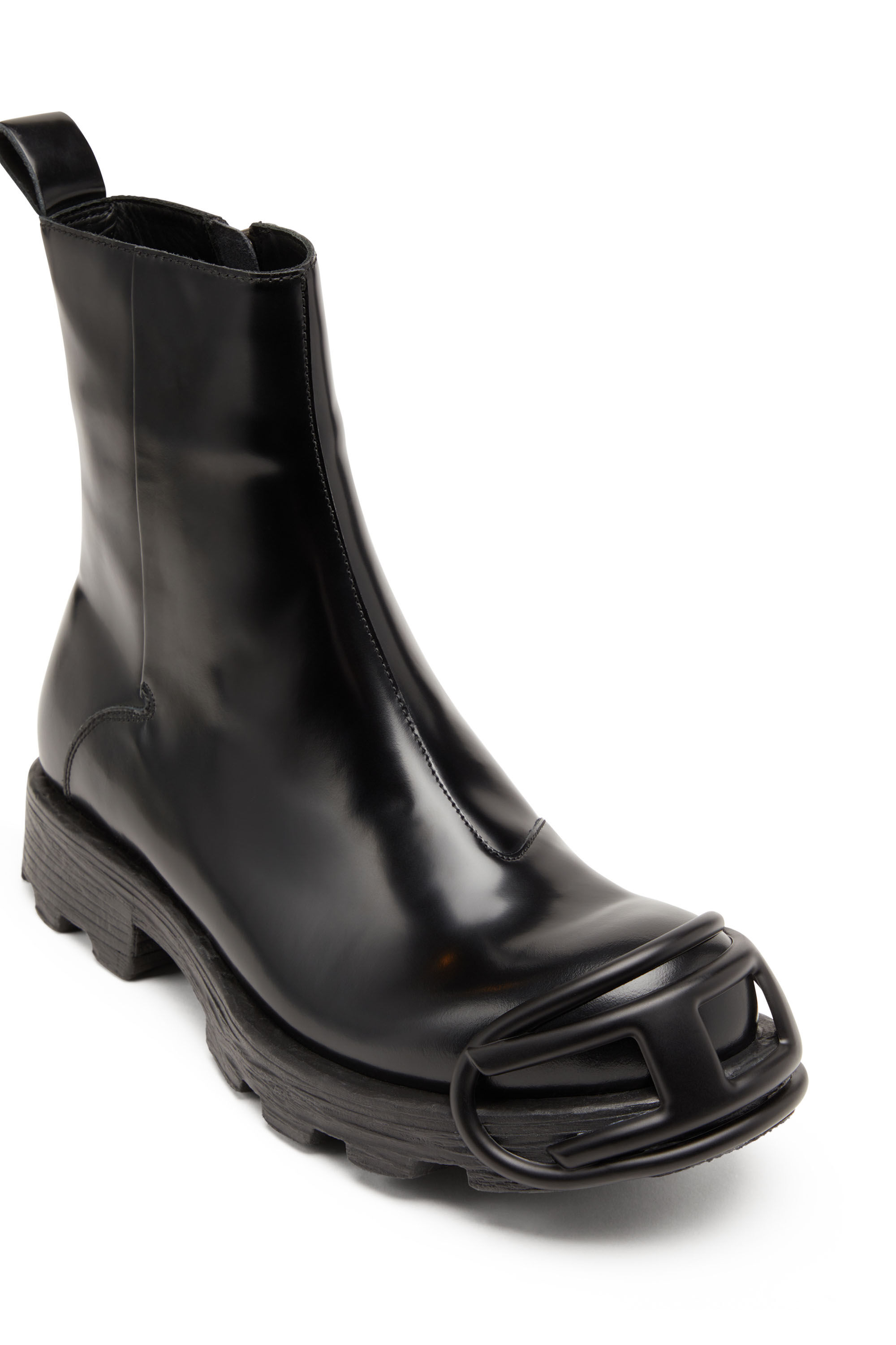 DIESEL D-HAMMER BT ZIP D BOOTS BLACK ブーツ D-HAMMER BT ZIP D D-Hammer-Leather Chelsea boots with Oval D