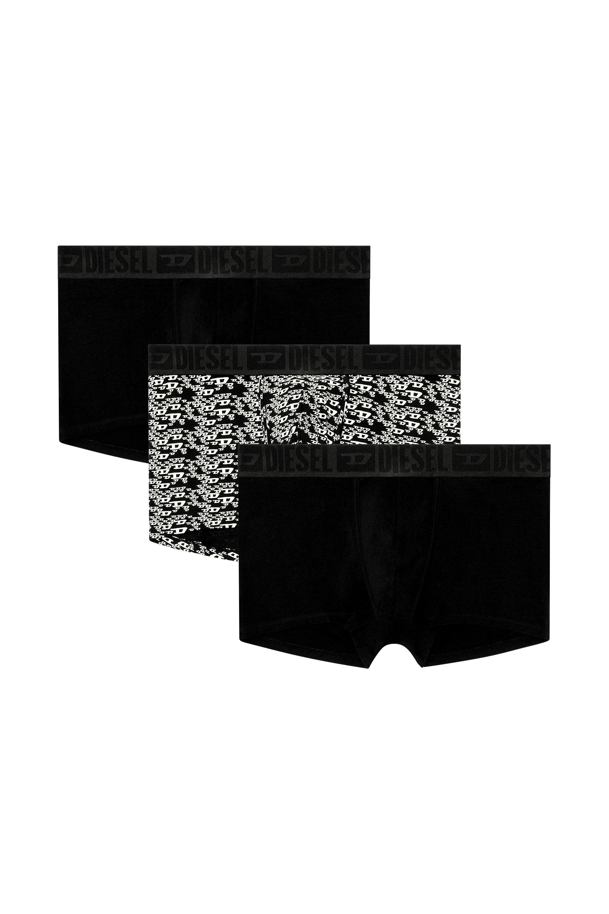 Diesel - MIKE-D-CORE-3PACK, Male's Set of three stretch cotton trunks with all-over print in Black/White - 4