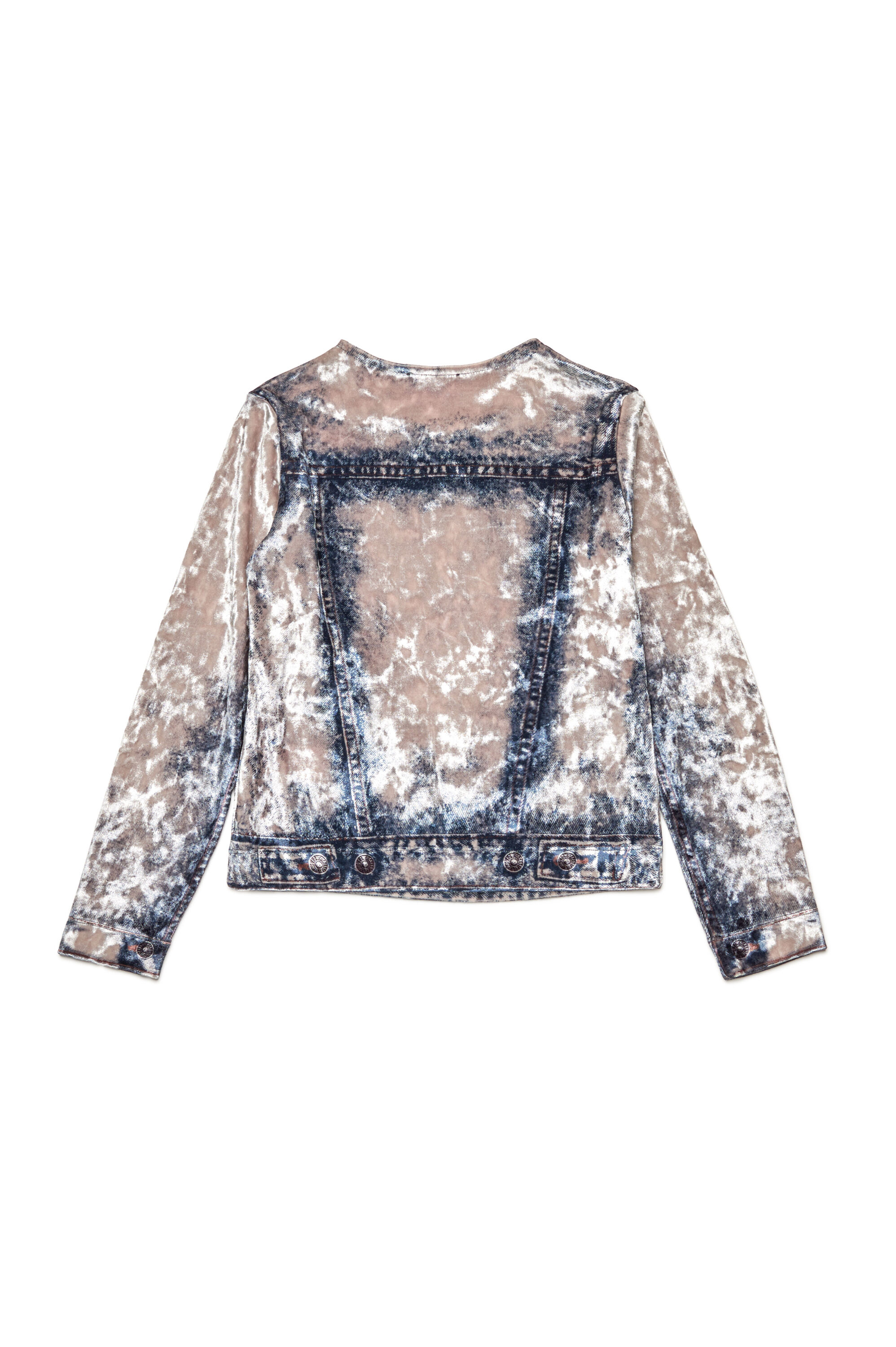 Girl's Long-sleeve top with trompe l'oeil print | Blue | Diesel US