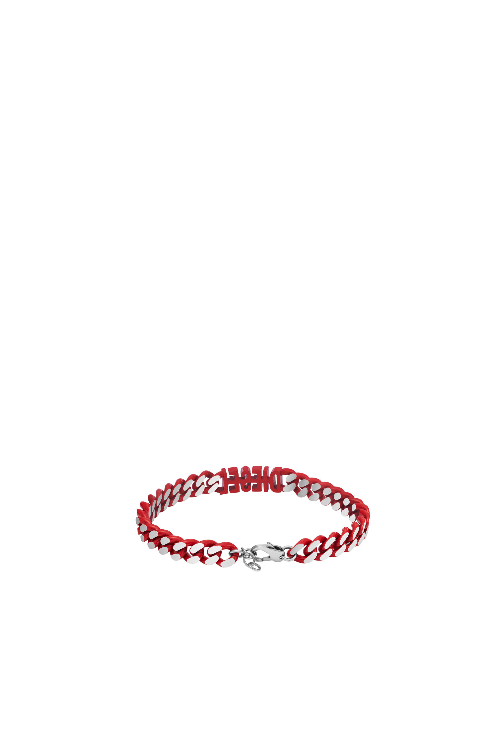 Women's Red Stainless Steel Chain Bracelet | Red | Diesel