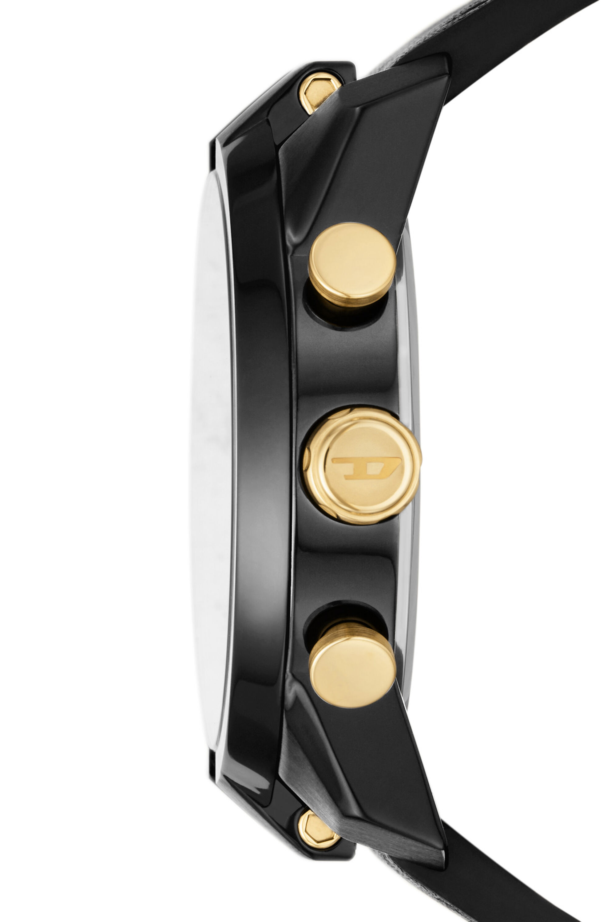 DZ4610 Man: Split Chronograph Black Leather Watch | Diesel