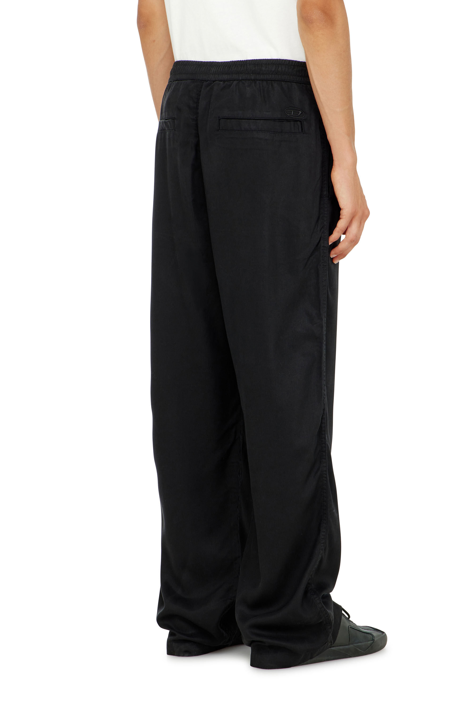 Men's Drawstring pants in faded twill | Black | Diesel US