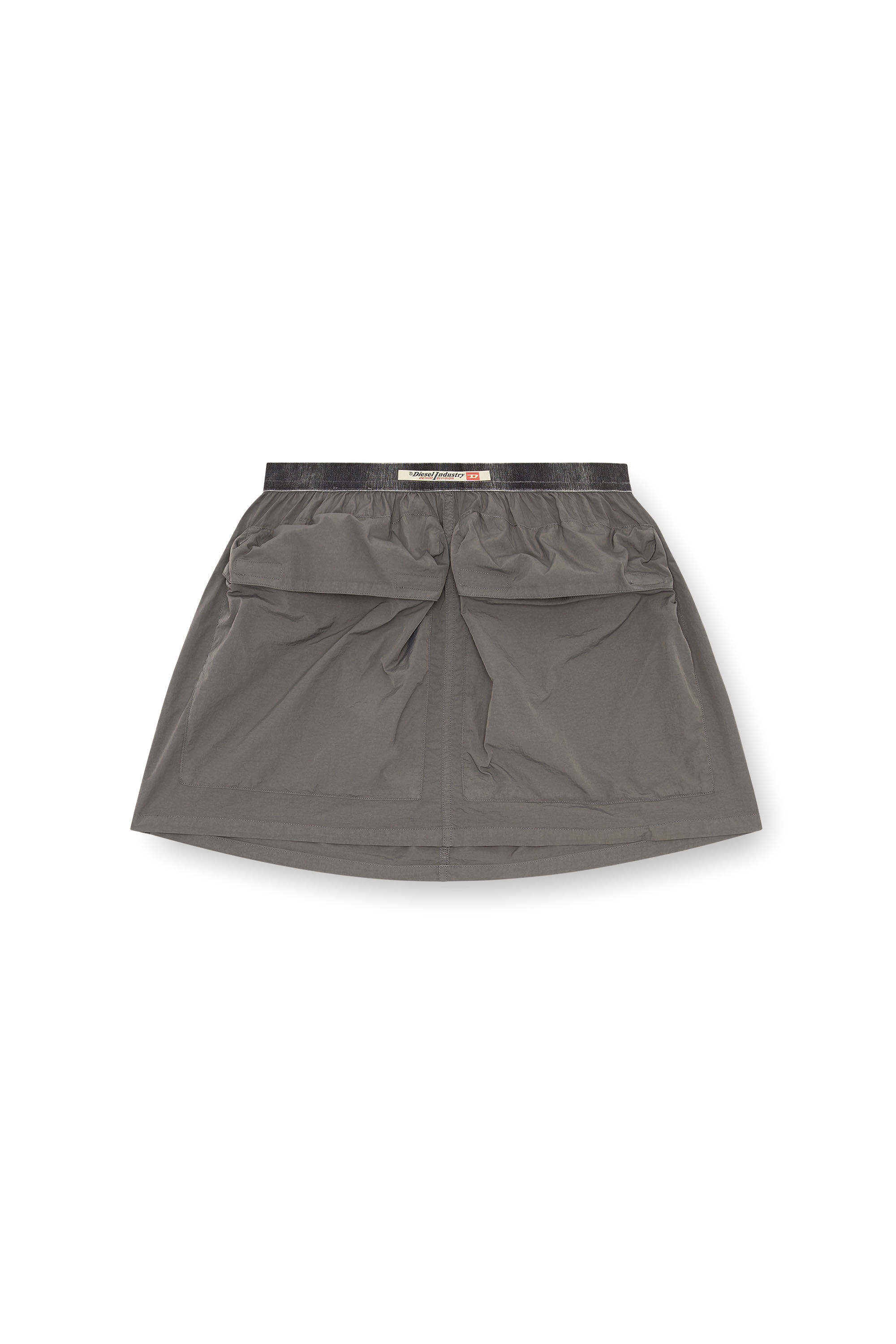 Diesel - O-MISIS, Female's Short cargo skirt in recycled nylon in Grey - 2