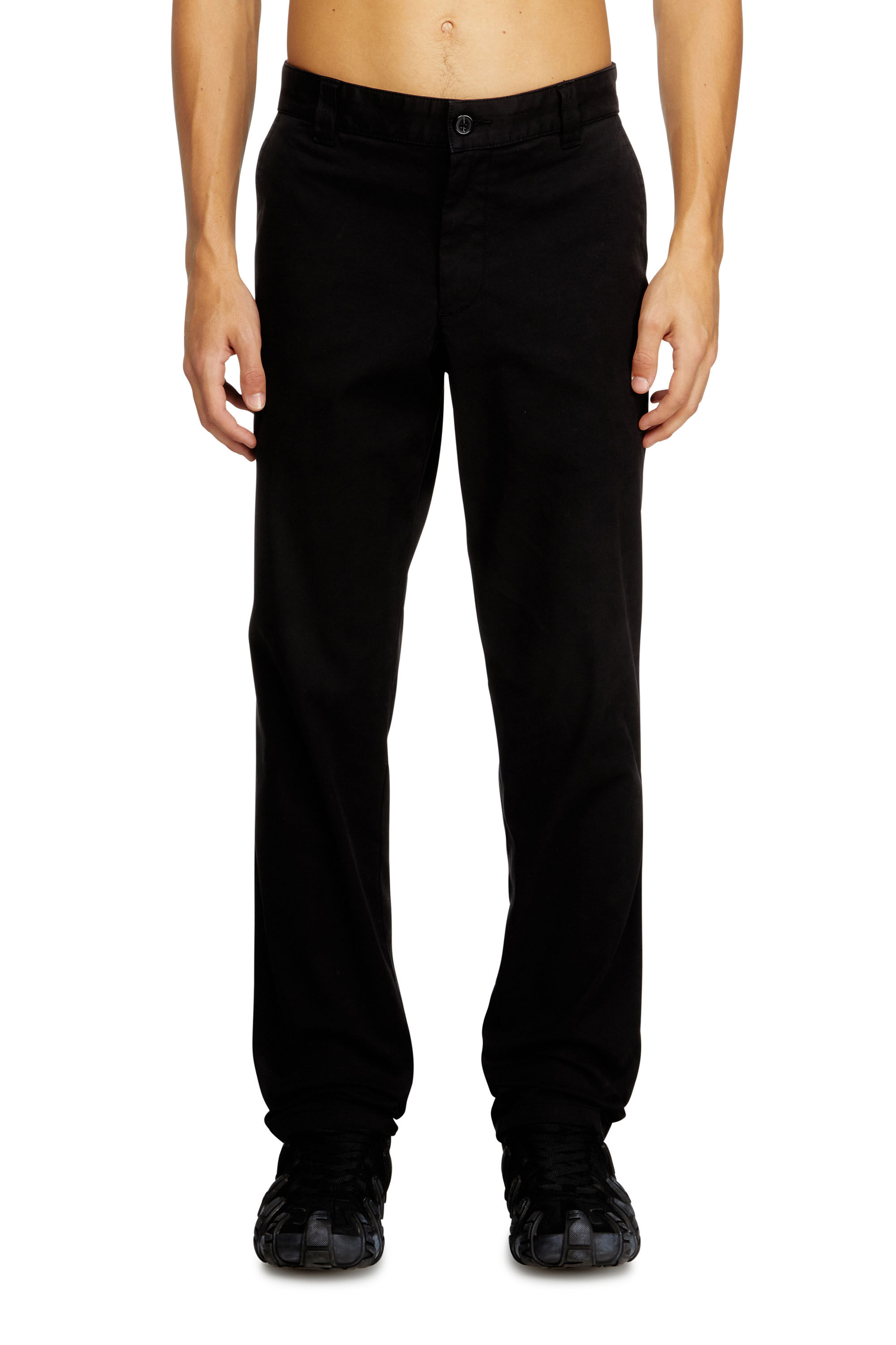 Men's Cotton pants with utility loop | Black | Diesel