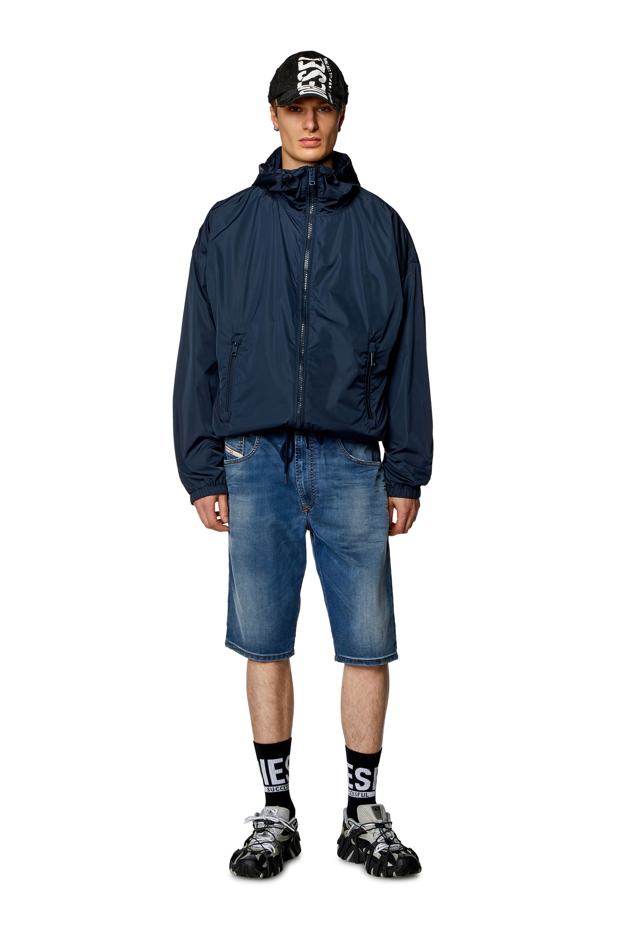 Diesel - 2033 D-KROOLEY-SHORT JOGG, Male's Chino shorts in JoggJeans in Medium Blue - 1