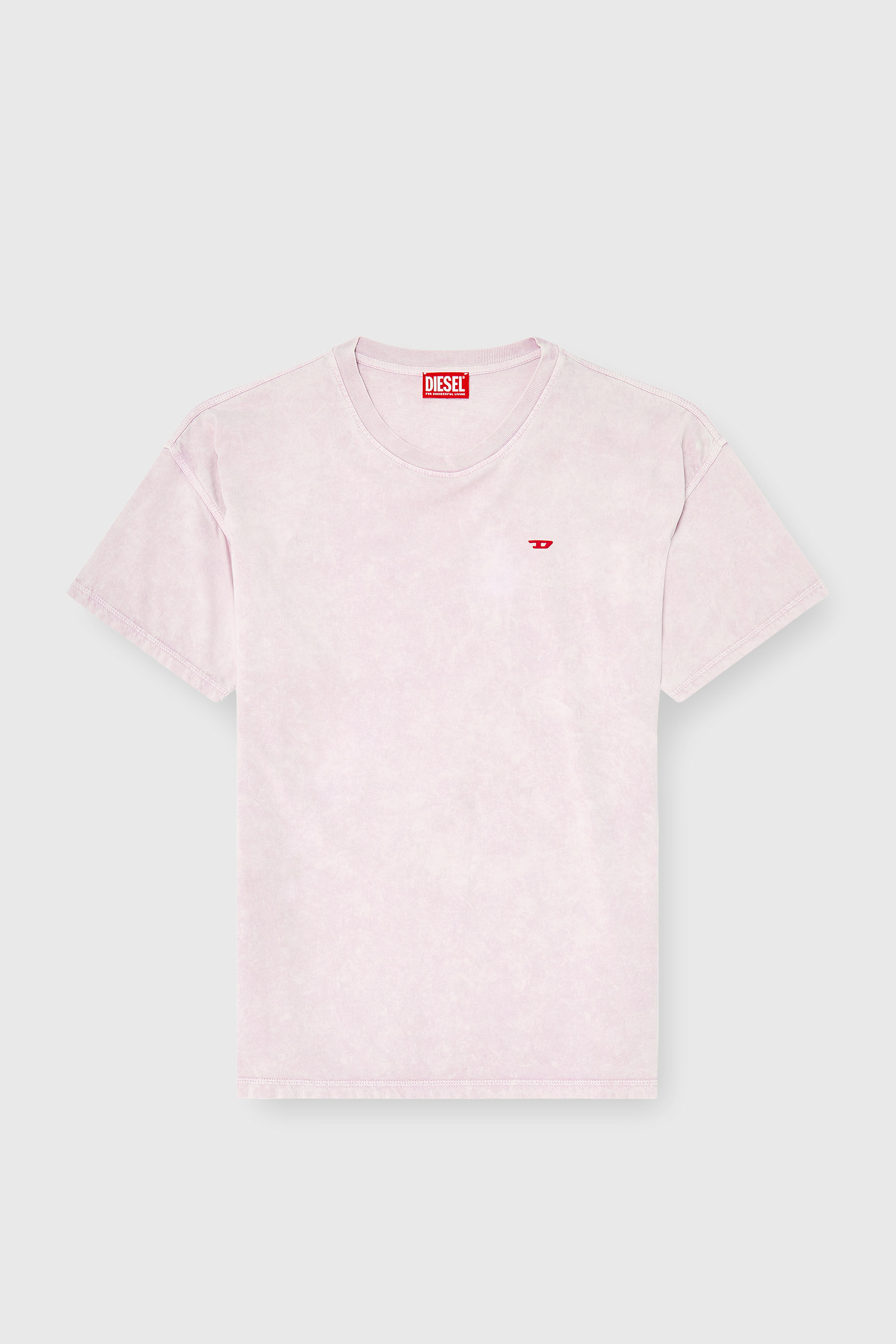 Men's Cotton T-shirt with treated effect | Pink | Diesel US