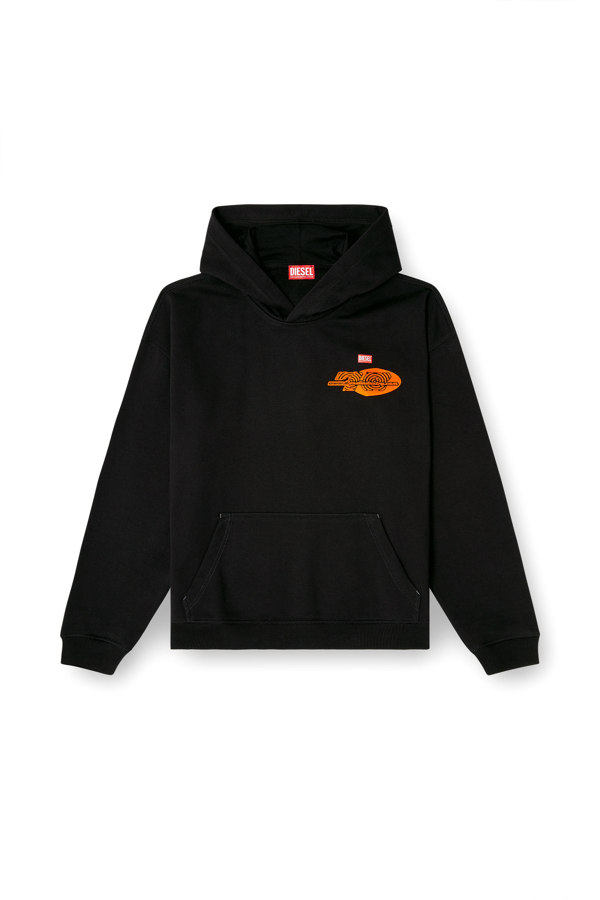 Diesel - S-BOXT-HOOD-T5, Male's Cotton hoodie with back print in Black - 2