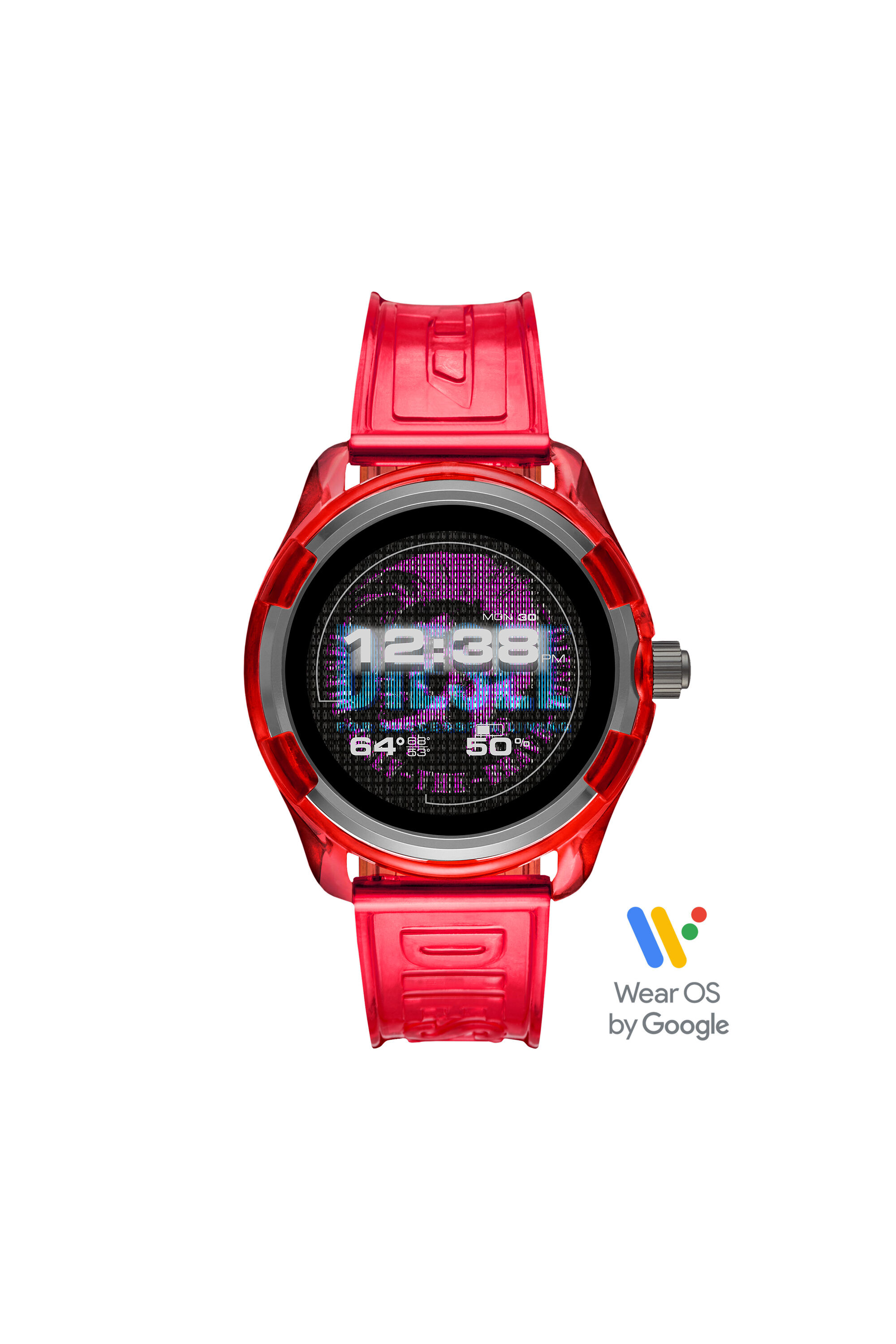 Diesel - DT2019, Man's Diesel On Fadelite Smartwatch - Red Transparent in Red - 5