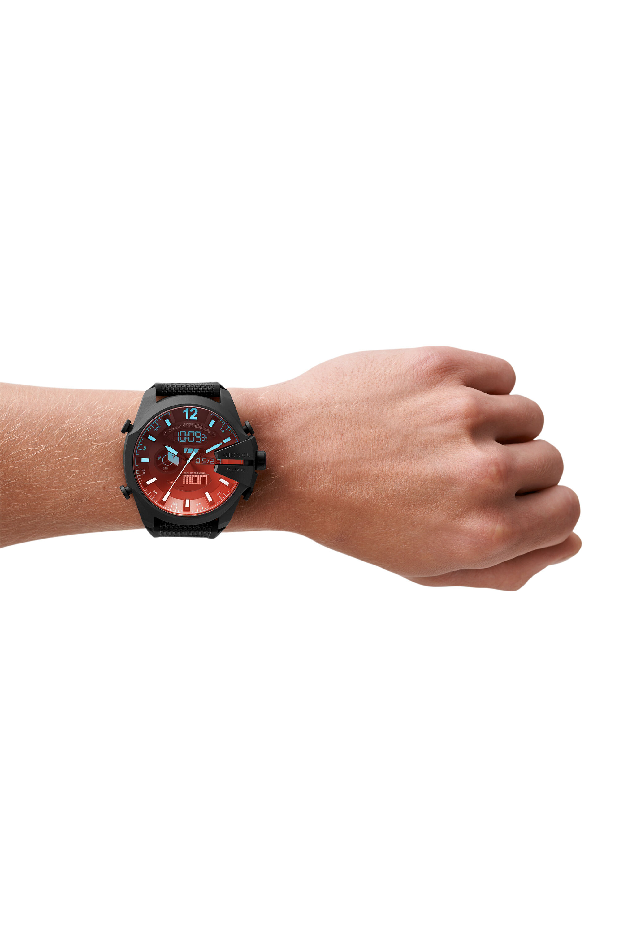 Diesel - DZ4548, Montre Mega Chief analogique-numérique en nylon et silicone noir Homme in Noir - 4