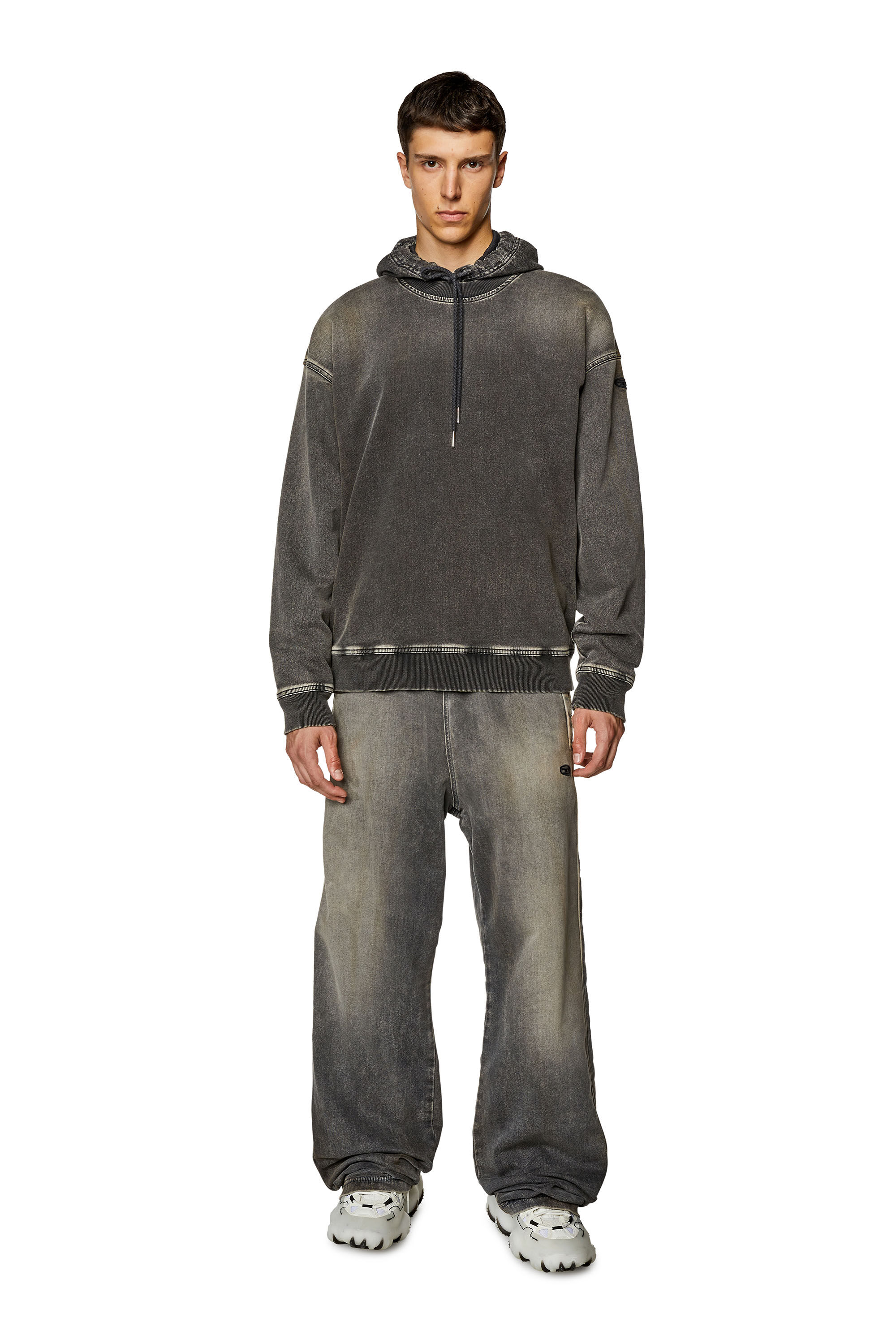 Diesel - Relaxed D-Martyans Track Denim 068HT Homme, Gris - Image 1