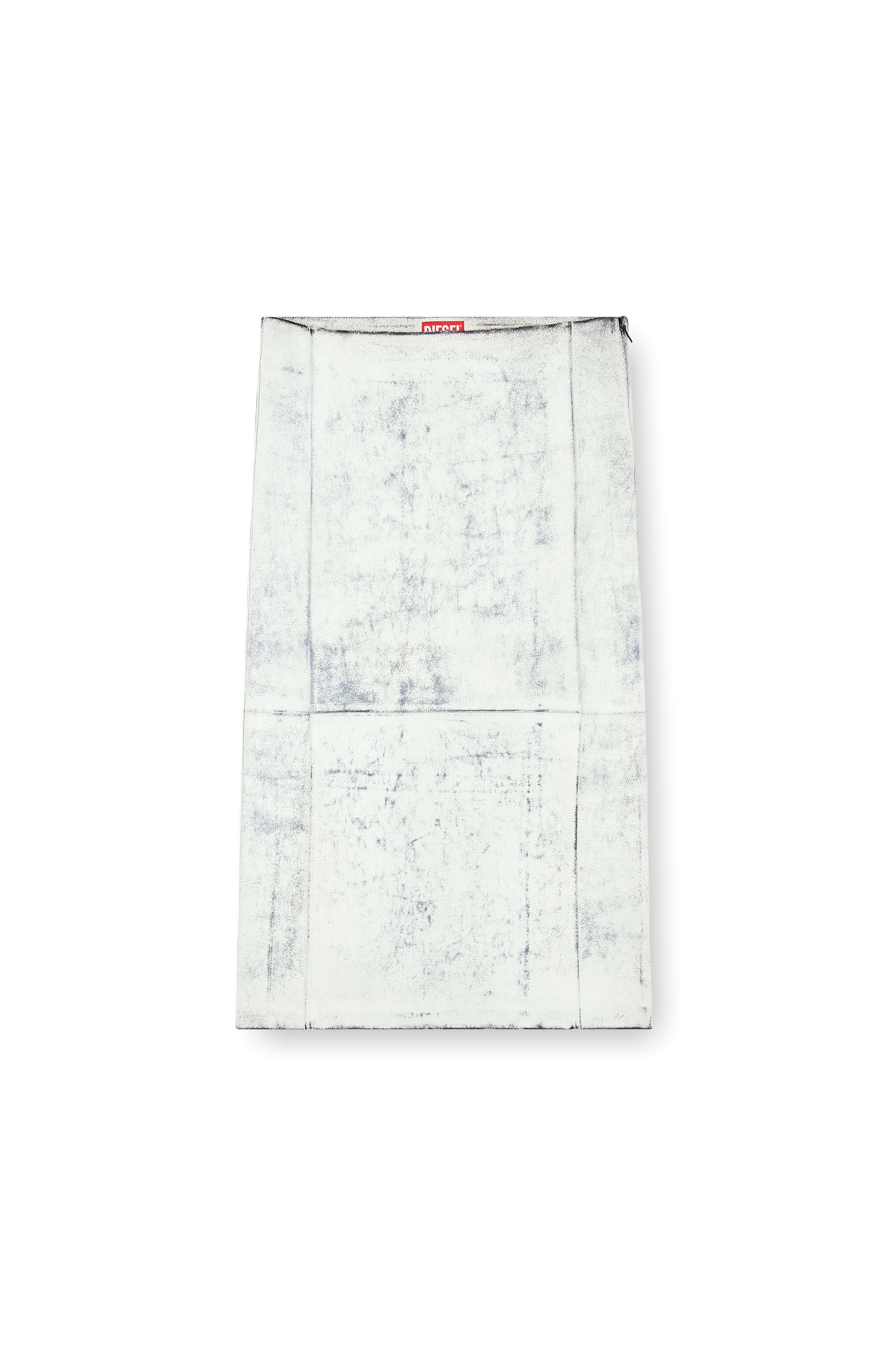 Diesel - L-ILY, Female's Leather midi skirt with plaster effect in White - 2