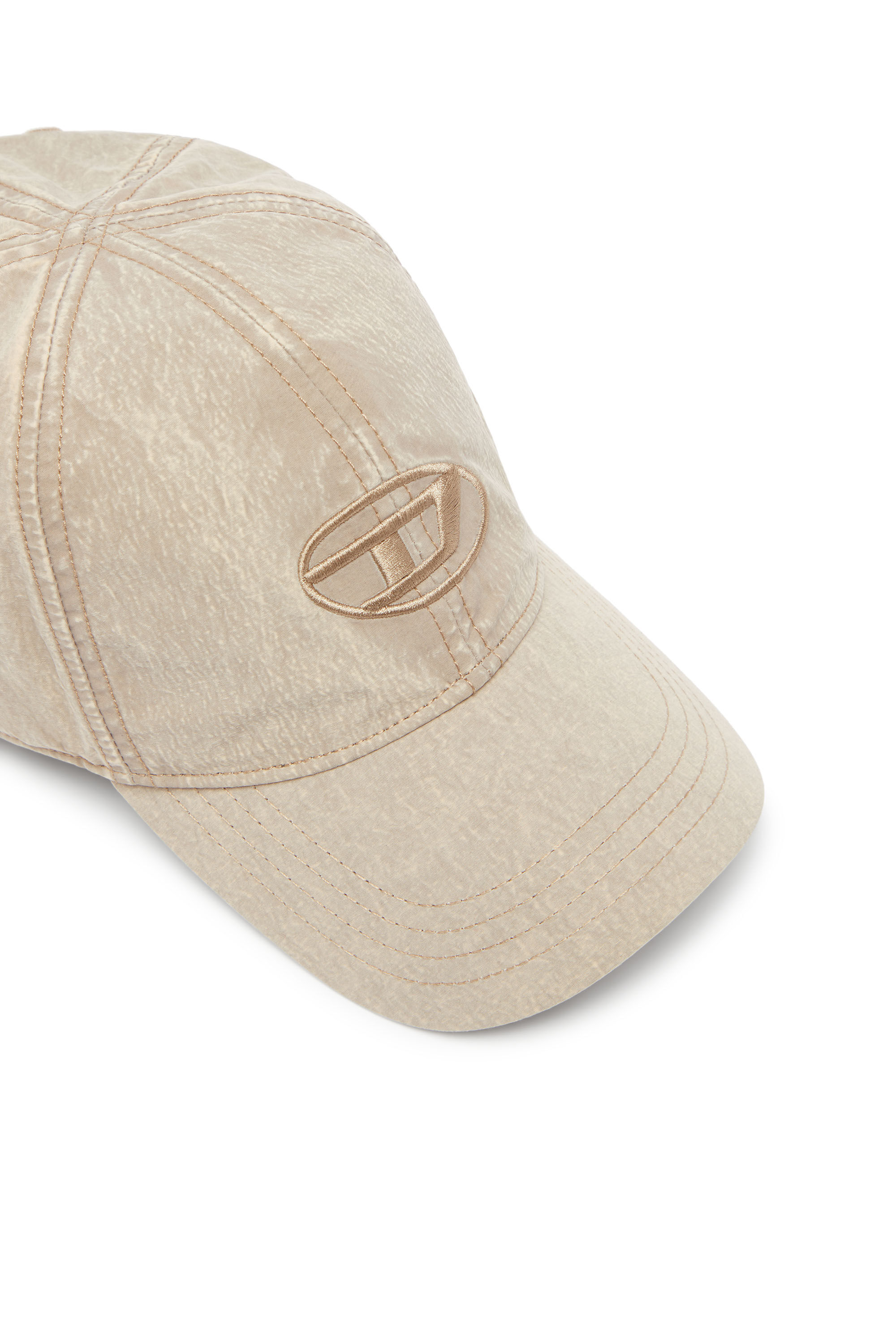 Diesel - C-NYLOFF, Male's Baseball cap with embroidered Oval D in Beige - 3