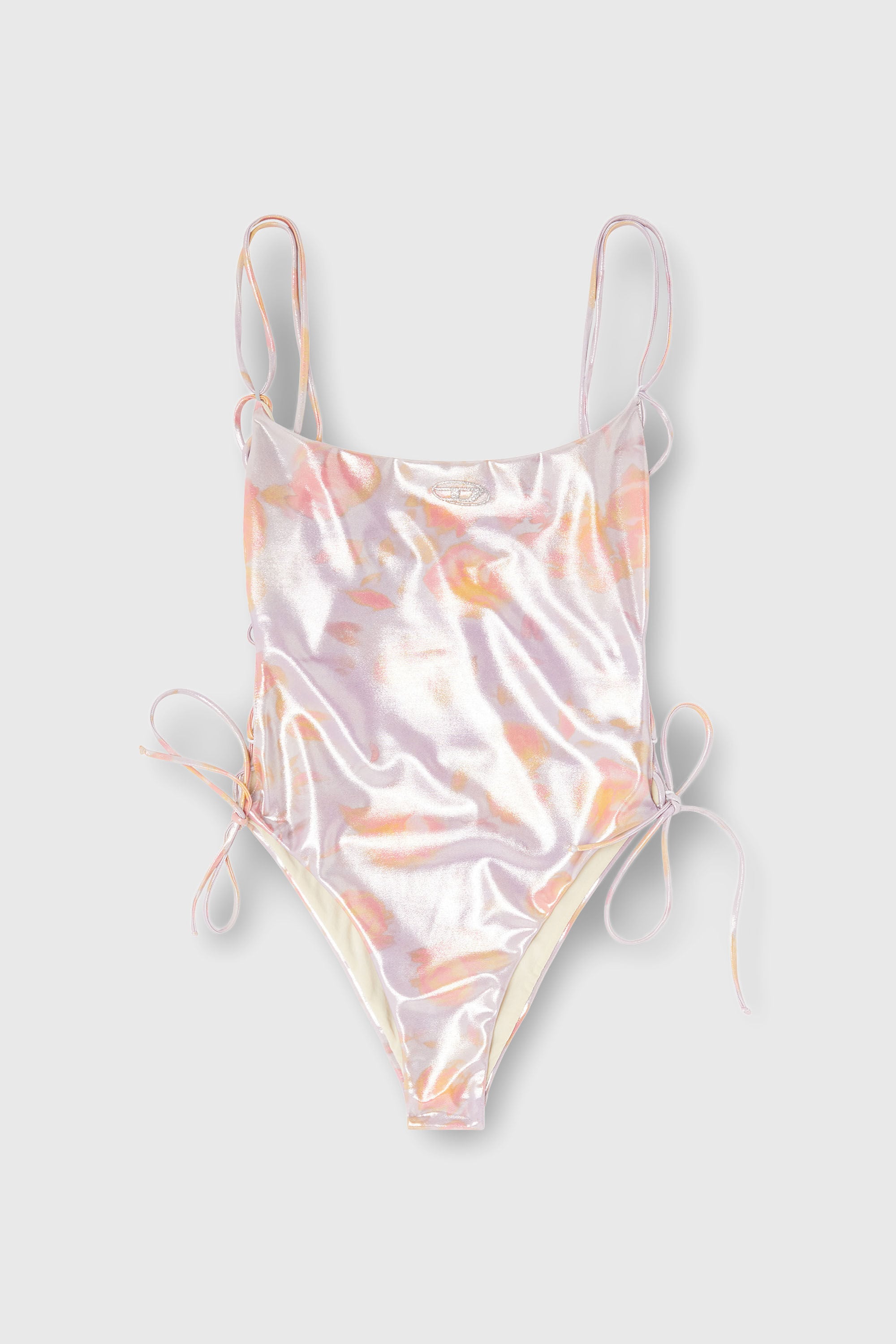 Diesel - REGAN-UTLT, Female's Floral metallic lace-up swimsuit in Lilac - 4