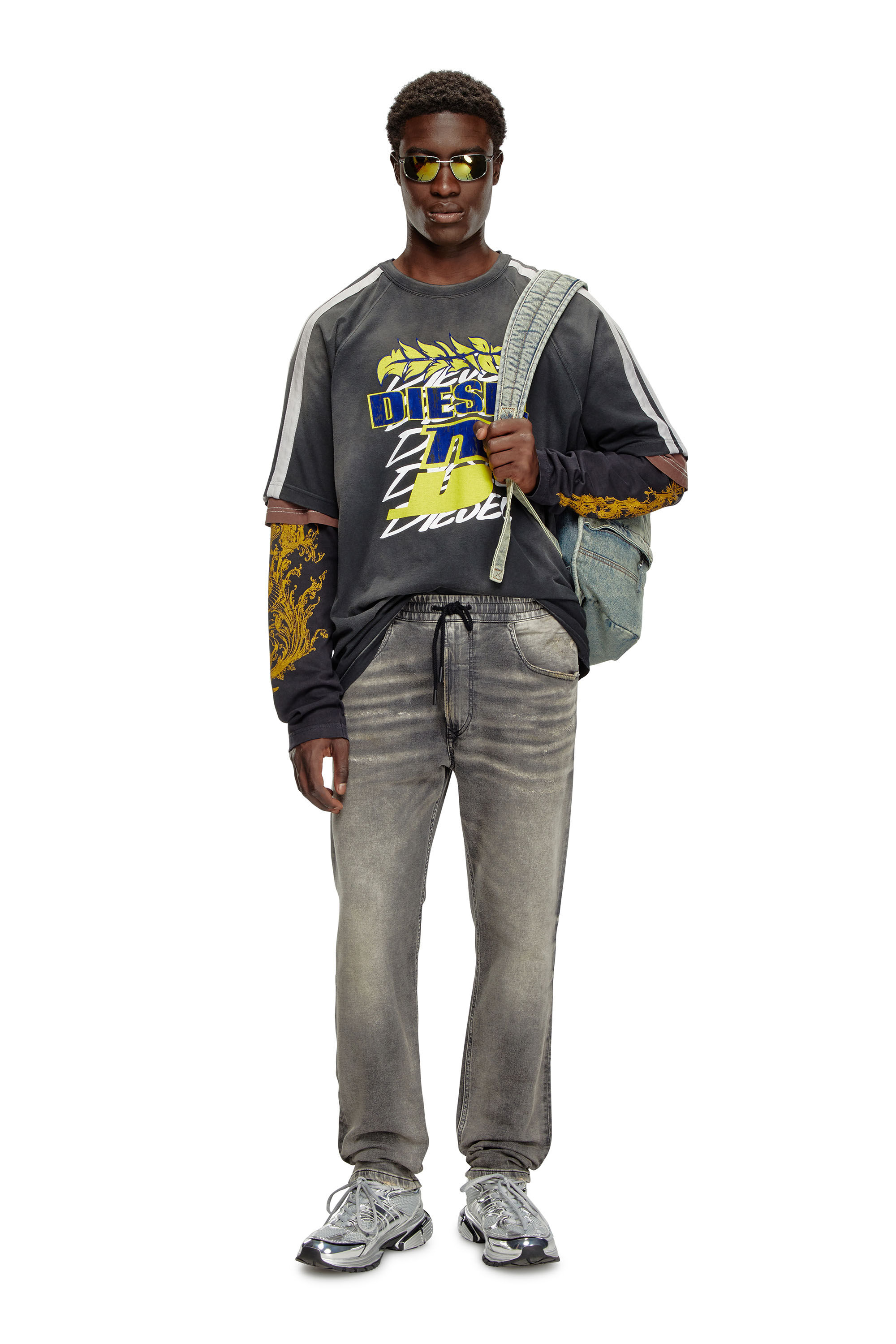 Diesel - Male's Regular 2030 D-Krooley Joggjeans® 068LQ, Grey - 1