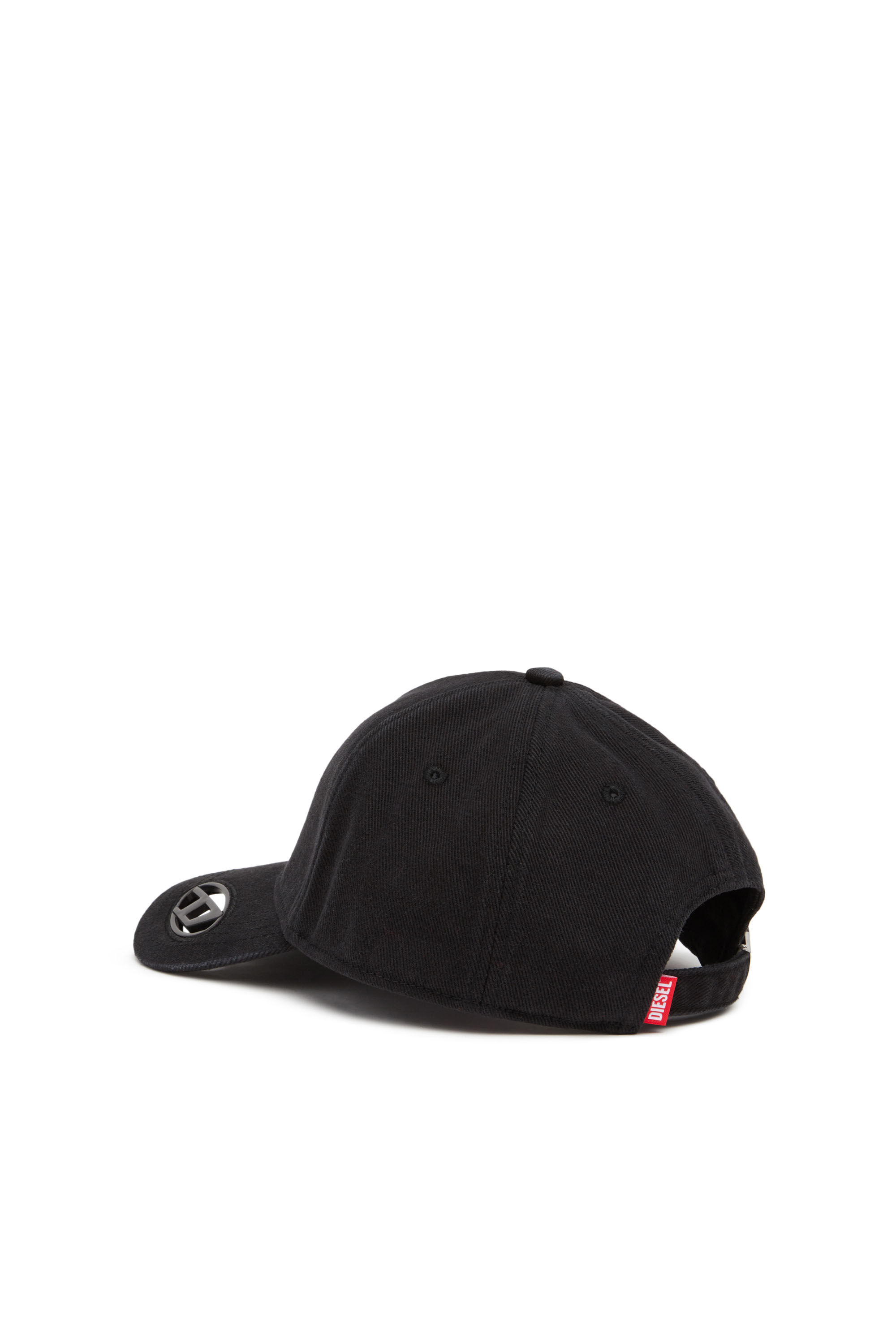 【Diesel】 C-Plak Baseball Cap with Oval D Plaque Black Men's Baseball cap with oval D plaque | Diesel C-PLAK