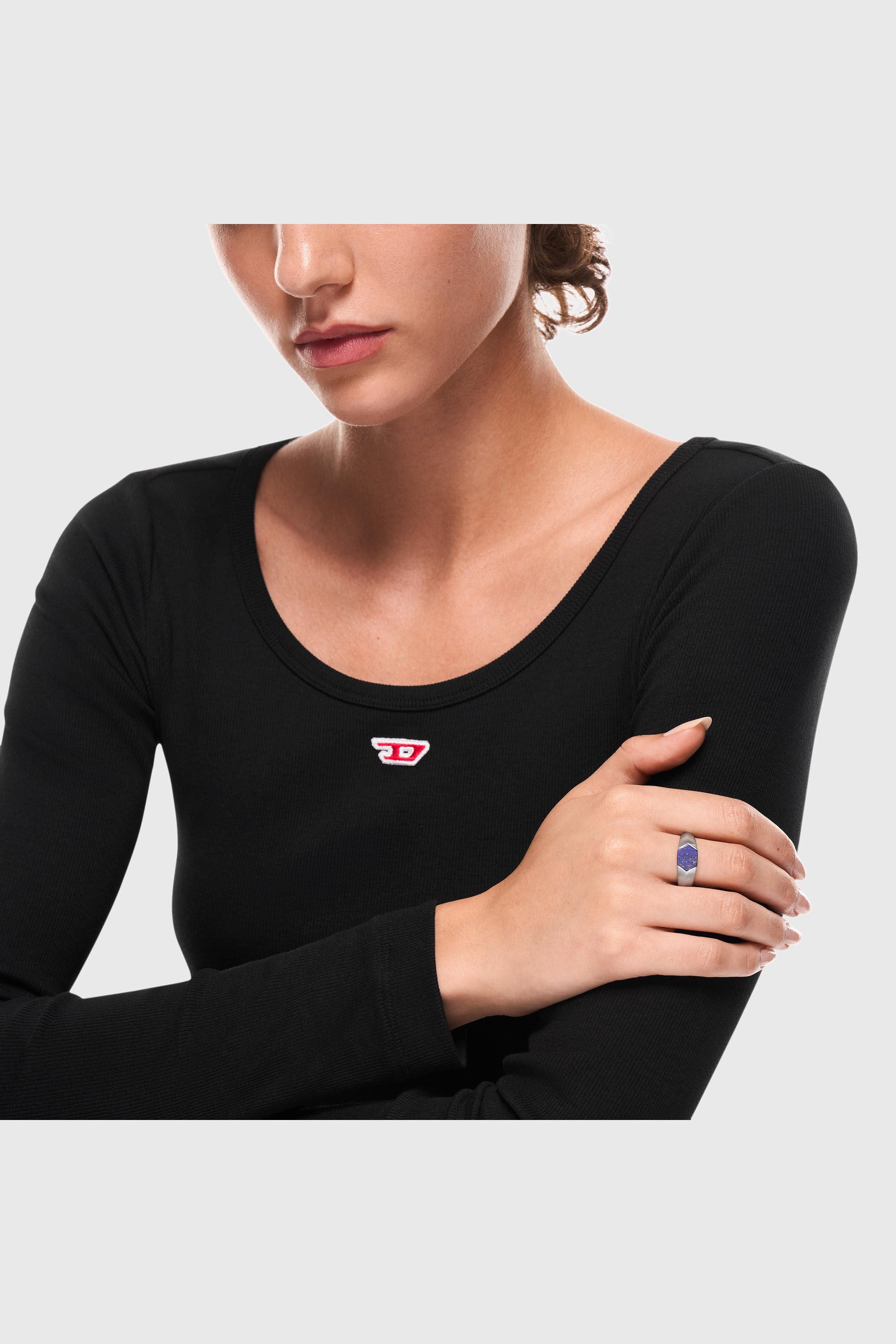 Diesel - DX1712040, Anillo sello de lapisl&aacute;zuli Unisex in Plateado - 4