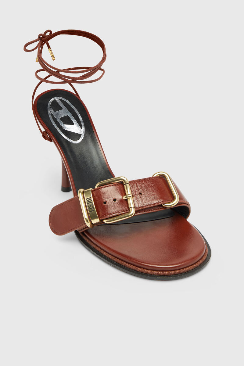 D-Cocco-Ankle-wrap sandals in leather