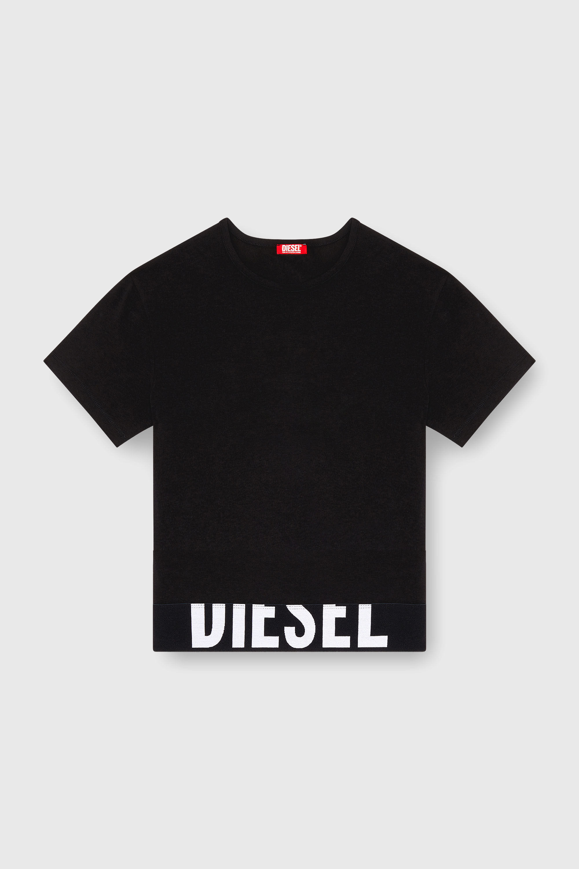 Women's Sporty cropped top with logo band | Black | Diesel {{Country}}