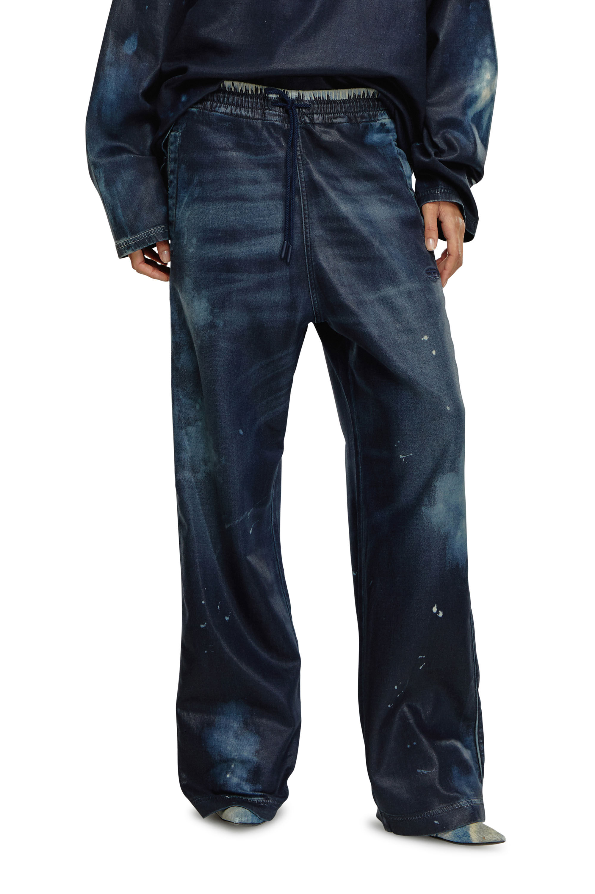 Diesel - Unisex's Relaxed D-Martyans Track Denim 068KU, Dark Blue - 7