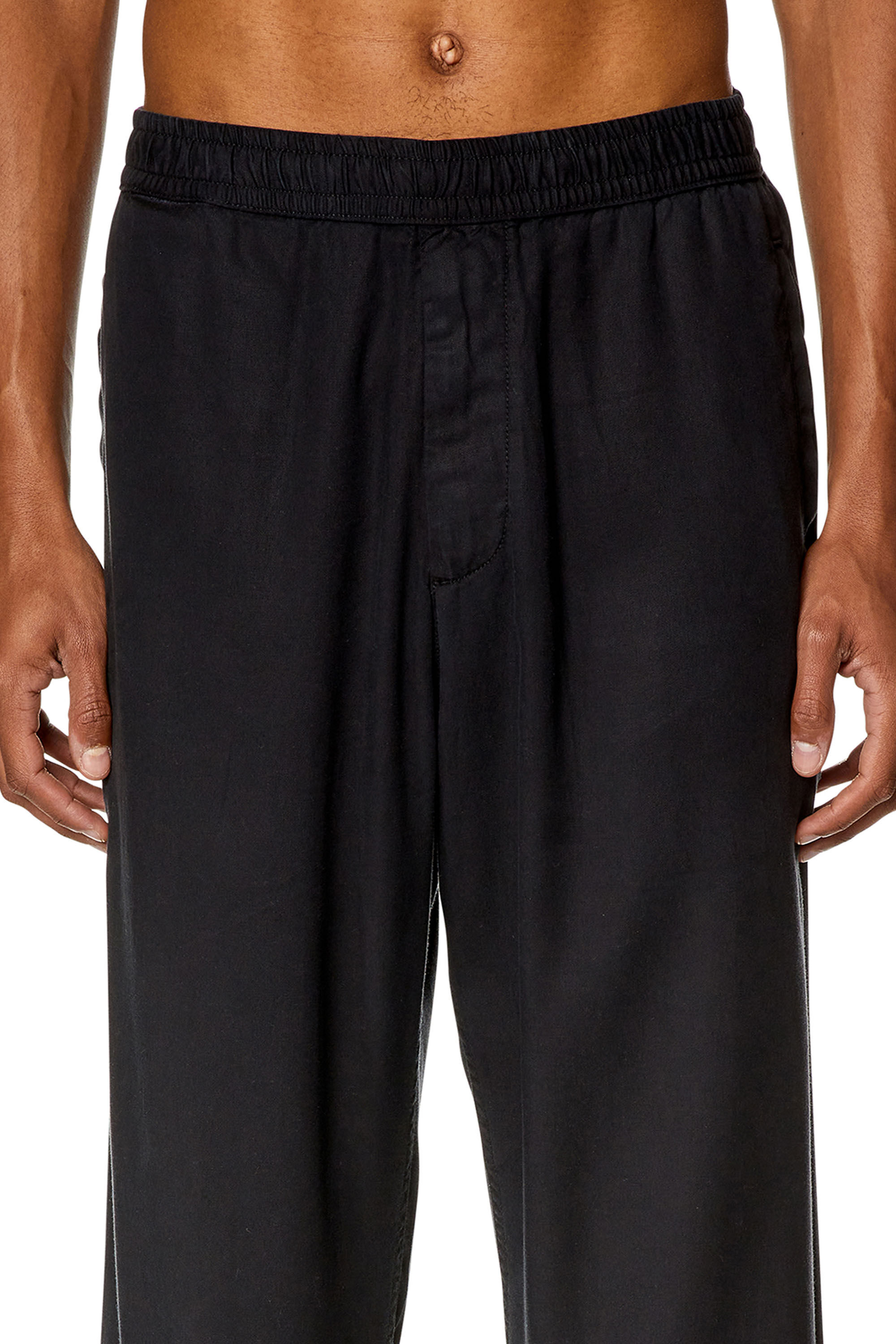 Diesel - P-GOLD-SPORT, Male's Fluid pants in twill in Black - 4