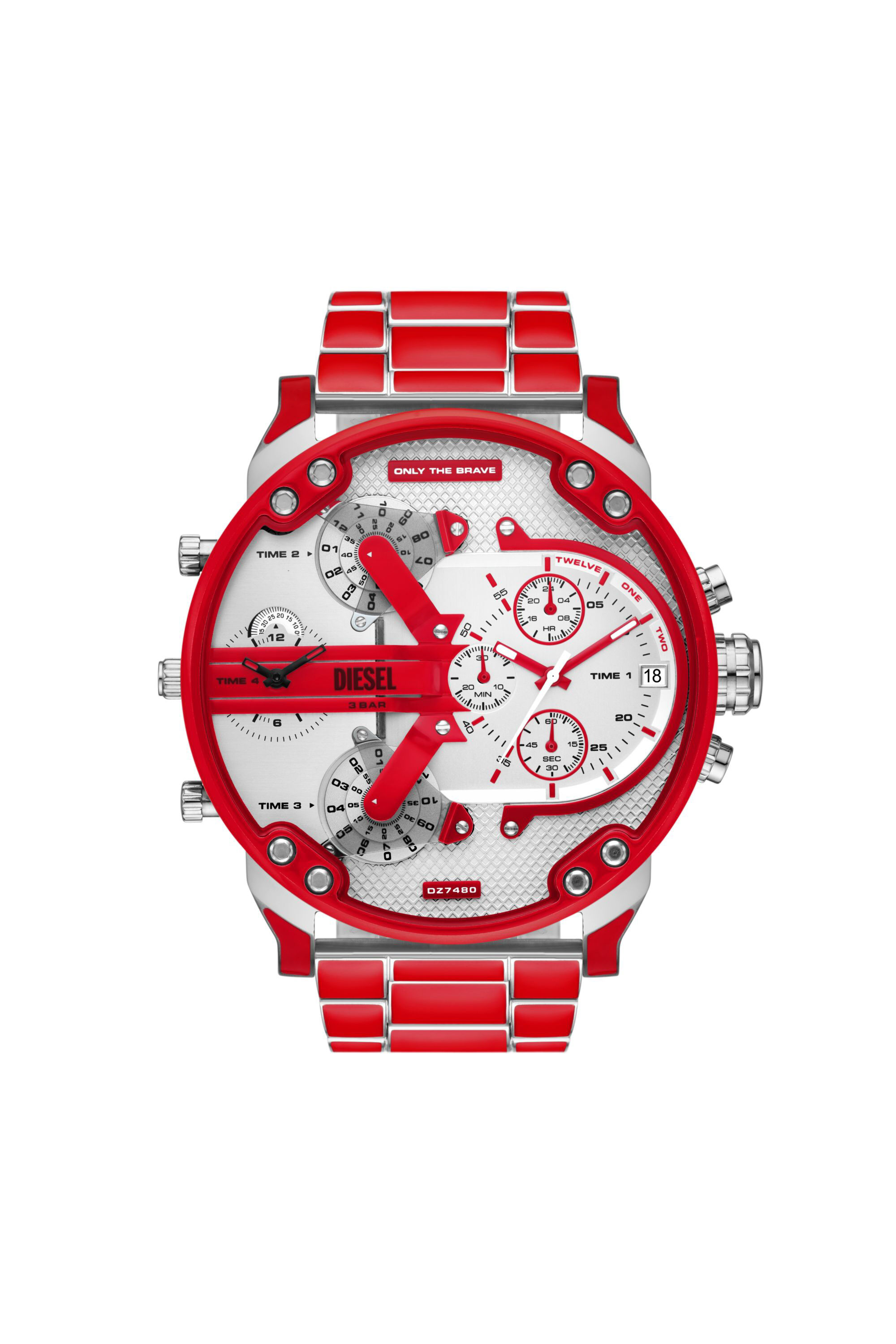 Men's Mr. Daddy 2.0 red enamel and stainless steel watch