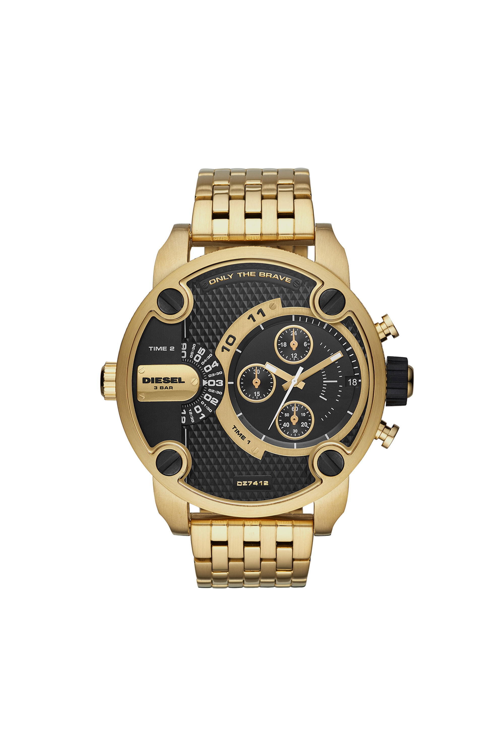 DZ7412 Man: Little Daddy gold-tone watch with black dial | Diesel