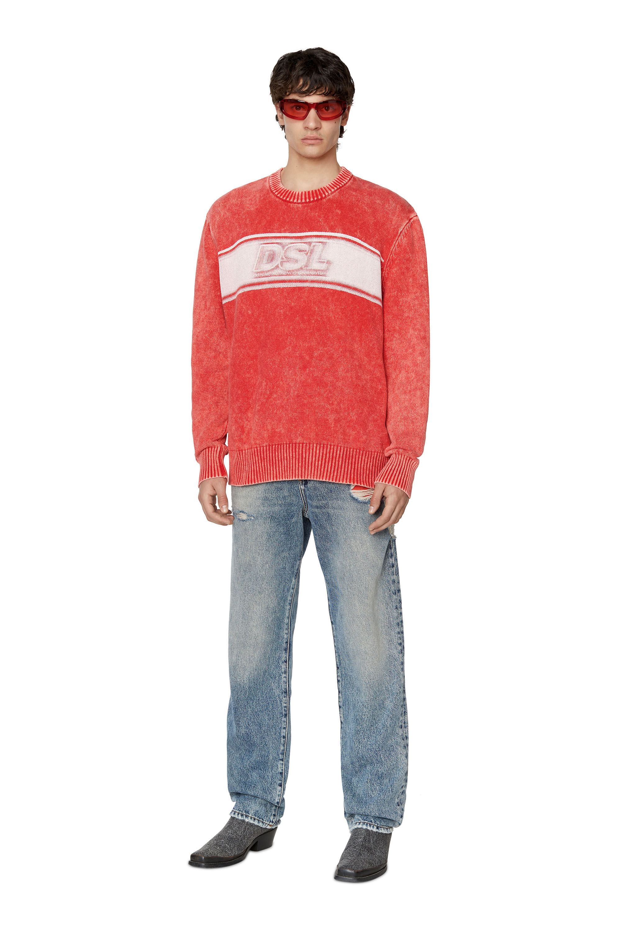 Diesel - Straight Jeans 1955 D-Rekiv 09E10, Male's Straight Jeans - 1955 D-Rekiv in Medium Blue - 1
