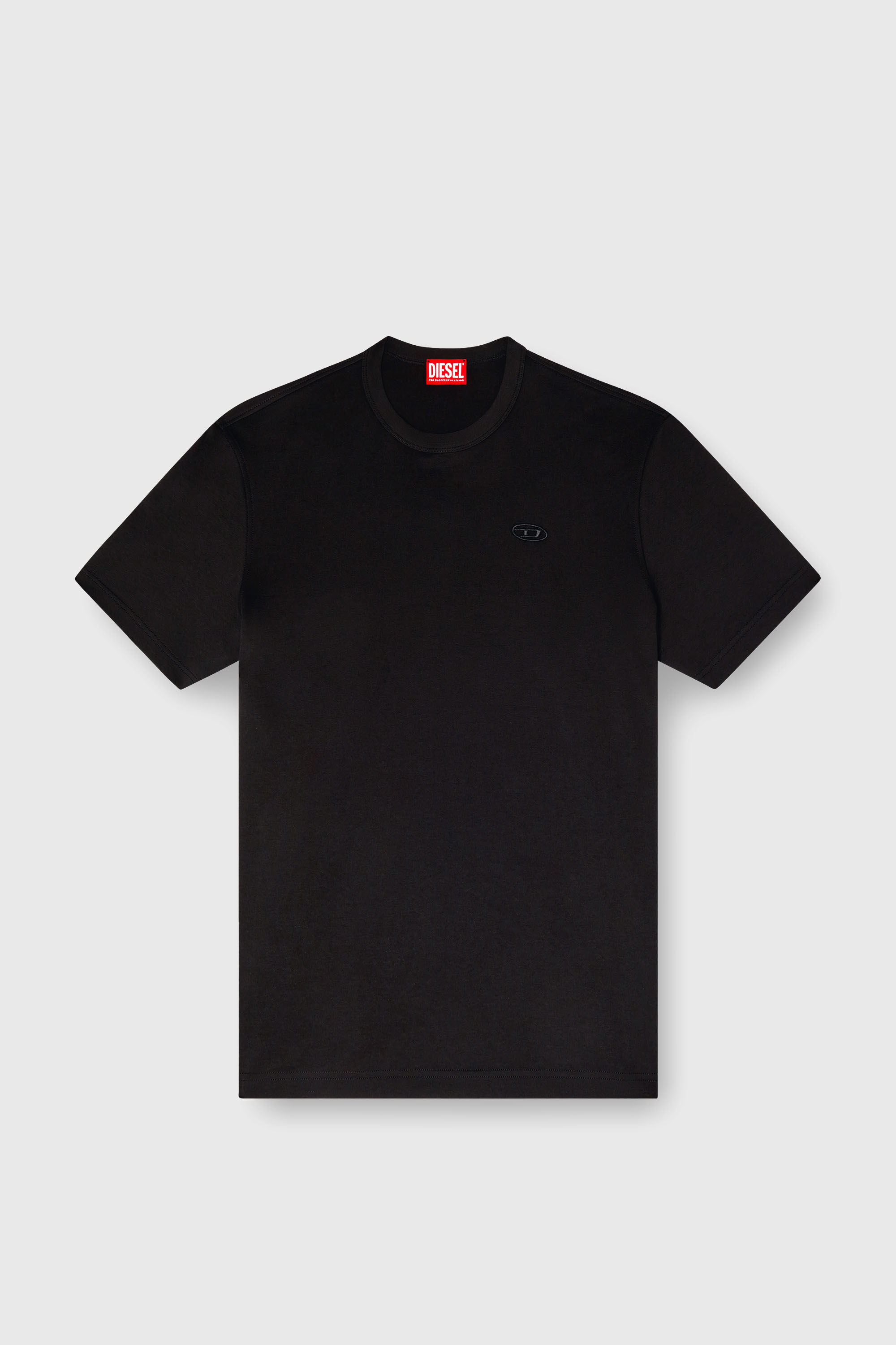 DIESEL ブラック Tシャツ Men's T-shirt with tonal logo embroidery | Black | Diesel US