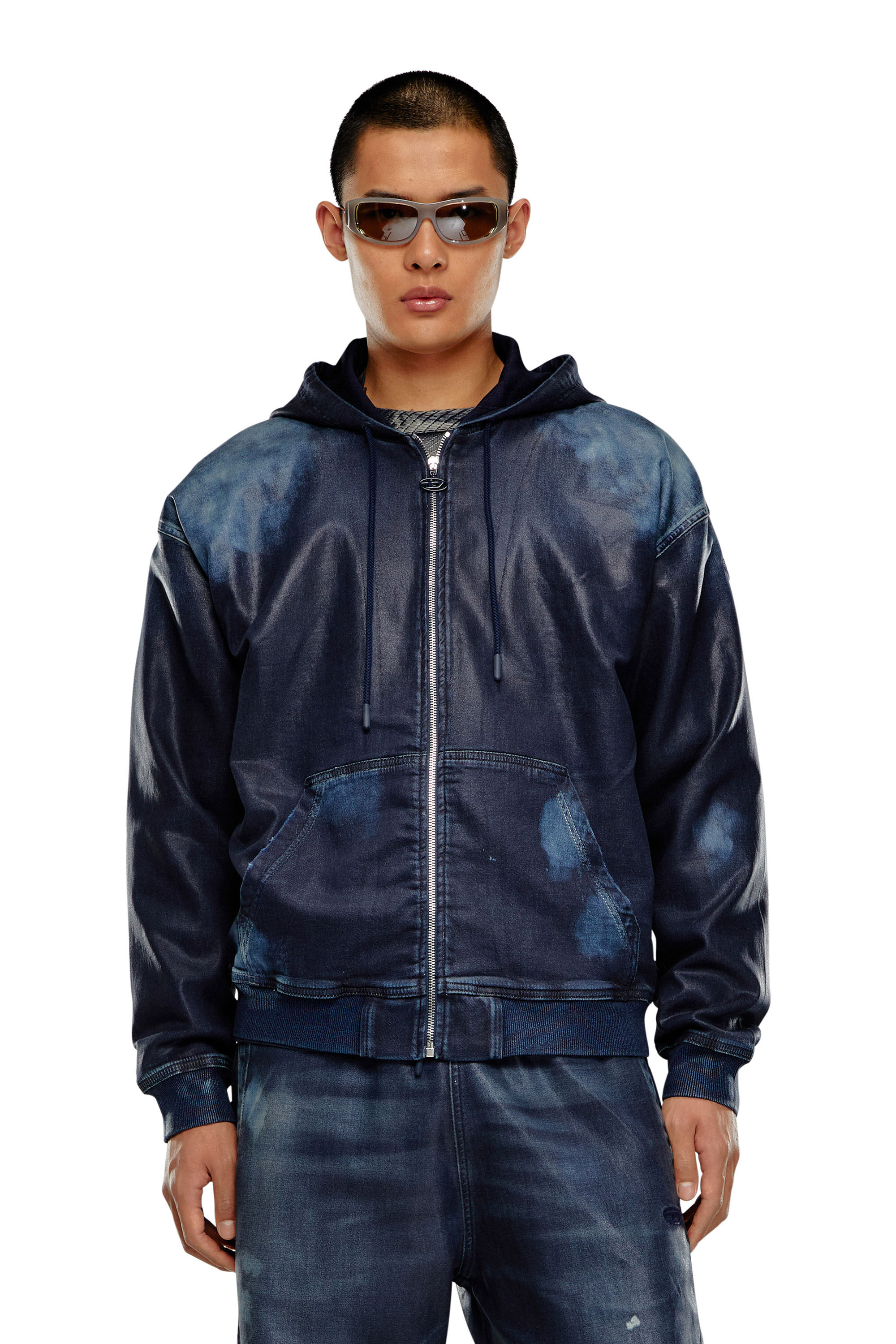 トップス Diese ZIP UP トップス Diese ZIP UP Men's Zip-up sweatshirt with metallic