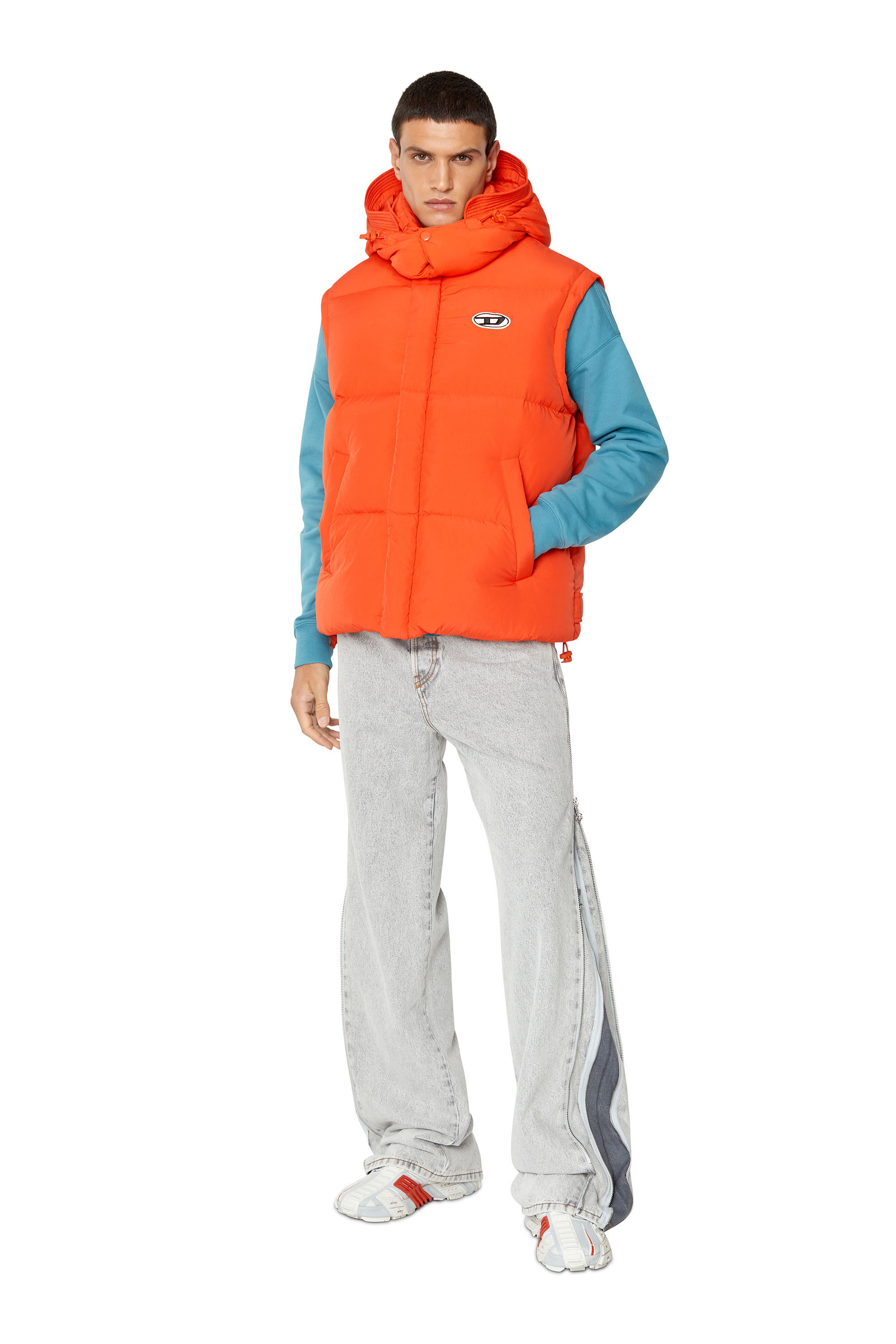 DIESEL W-ROLF-NW ダウンベスト S W-ROLF-SL-NW Man: Polygiene ViralOff® down vest | Diesel