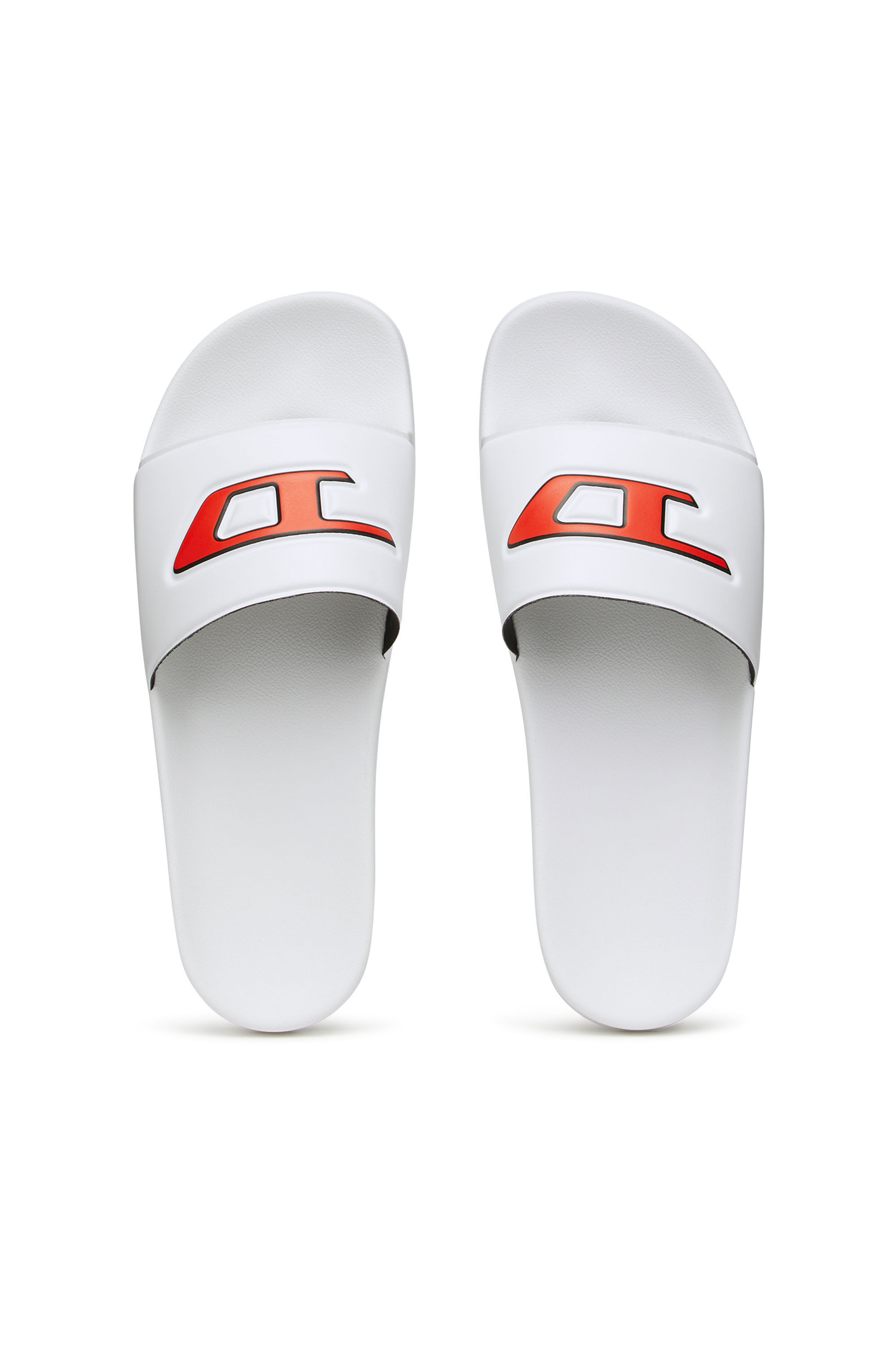 Diesel - SA-MAYEMI D, Sa-Mayemi D - Claquettes de piscine avec logo D intégré Homme in Blanc - 4