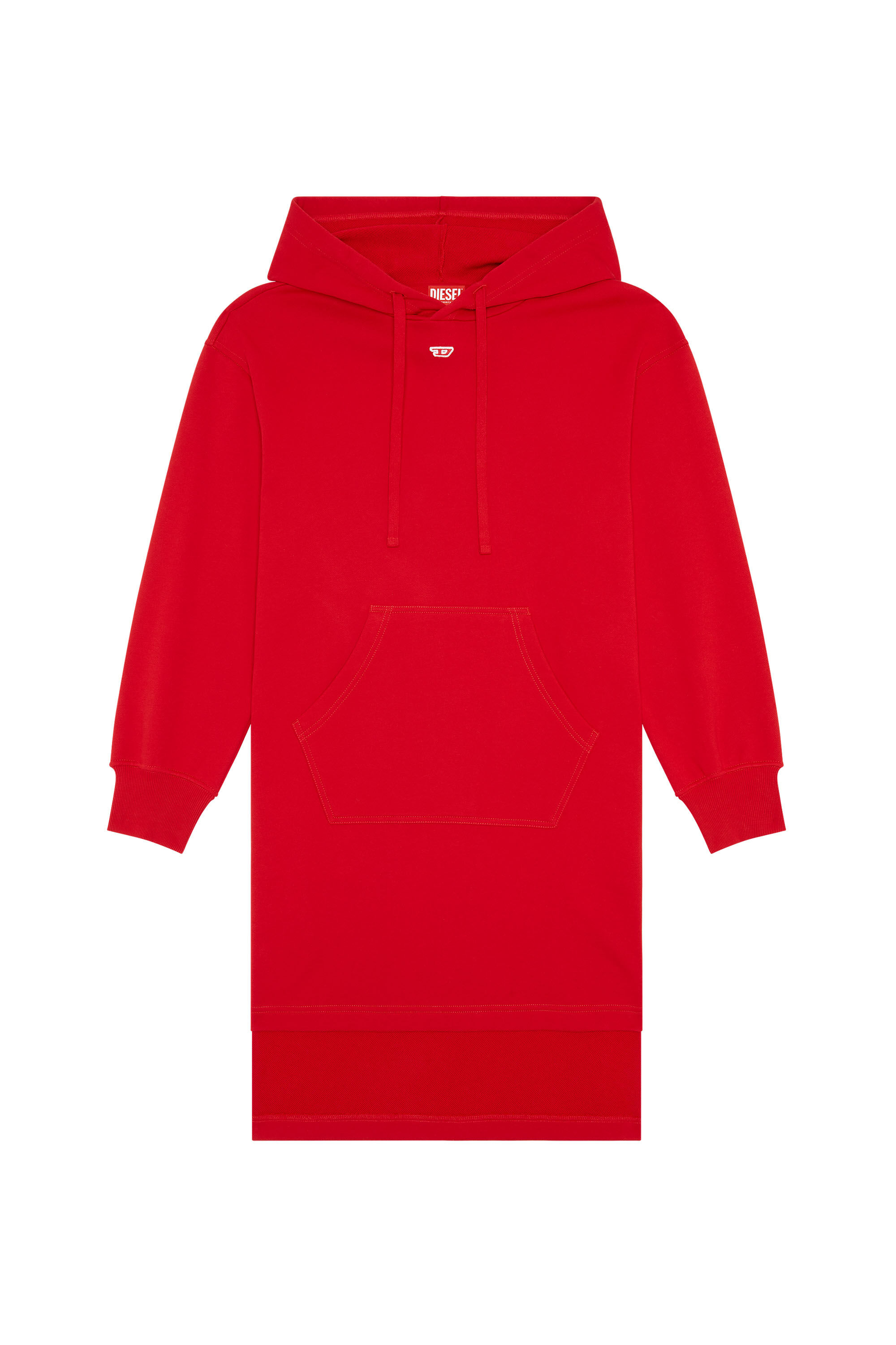 Diesel - D-ILSE-D, Female's Hoodie dress with D logo in Red - 2