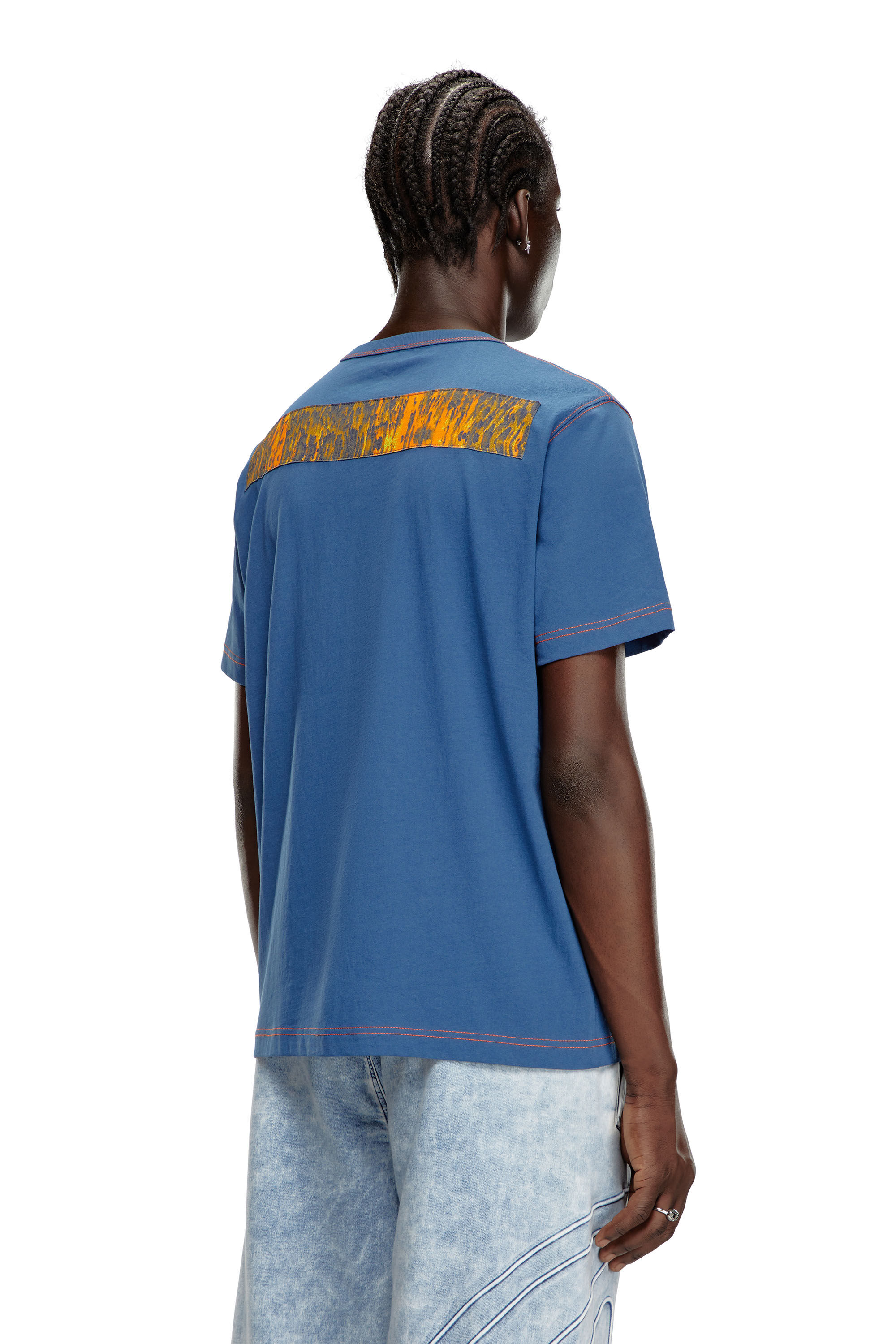 Men's T-shirt with graphic patches | Blue | Diesel