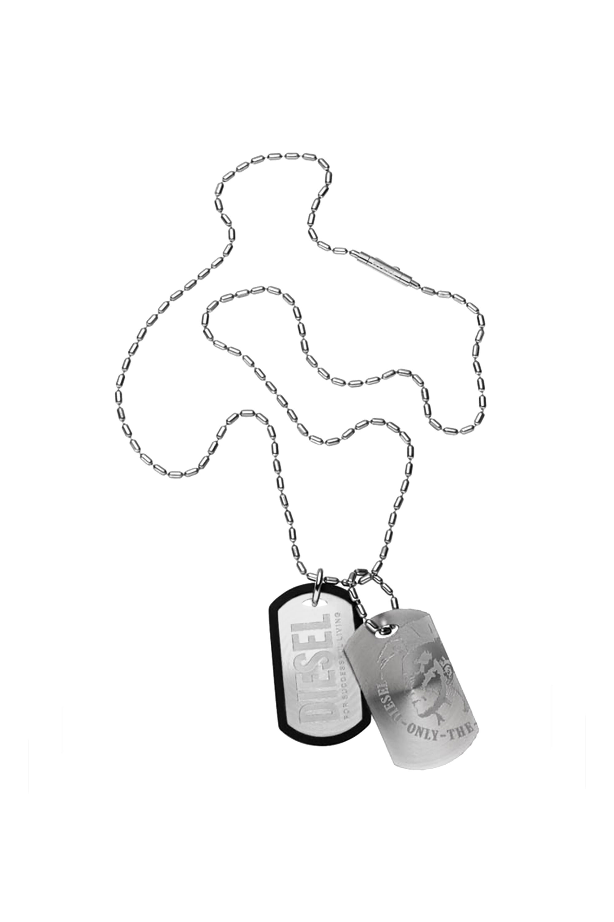 Diesel - DX0011, Male's Stainless steel double dog tag necklace in Silver - 1