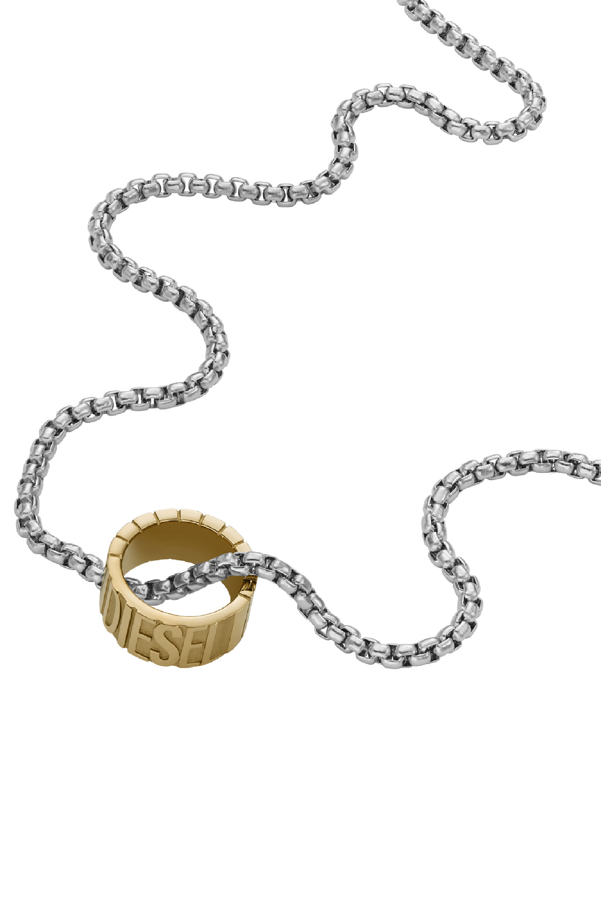 Men's Two-tone stainless steel chain necklace | Gold | Diesel