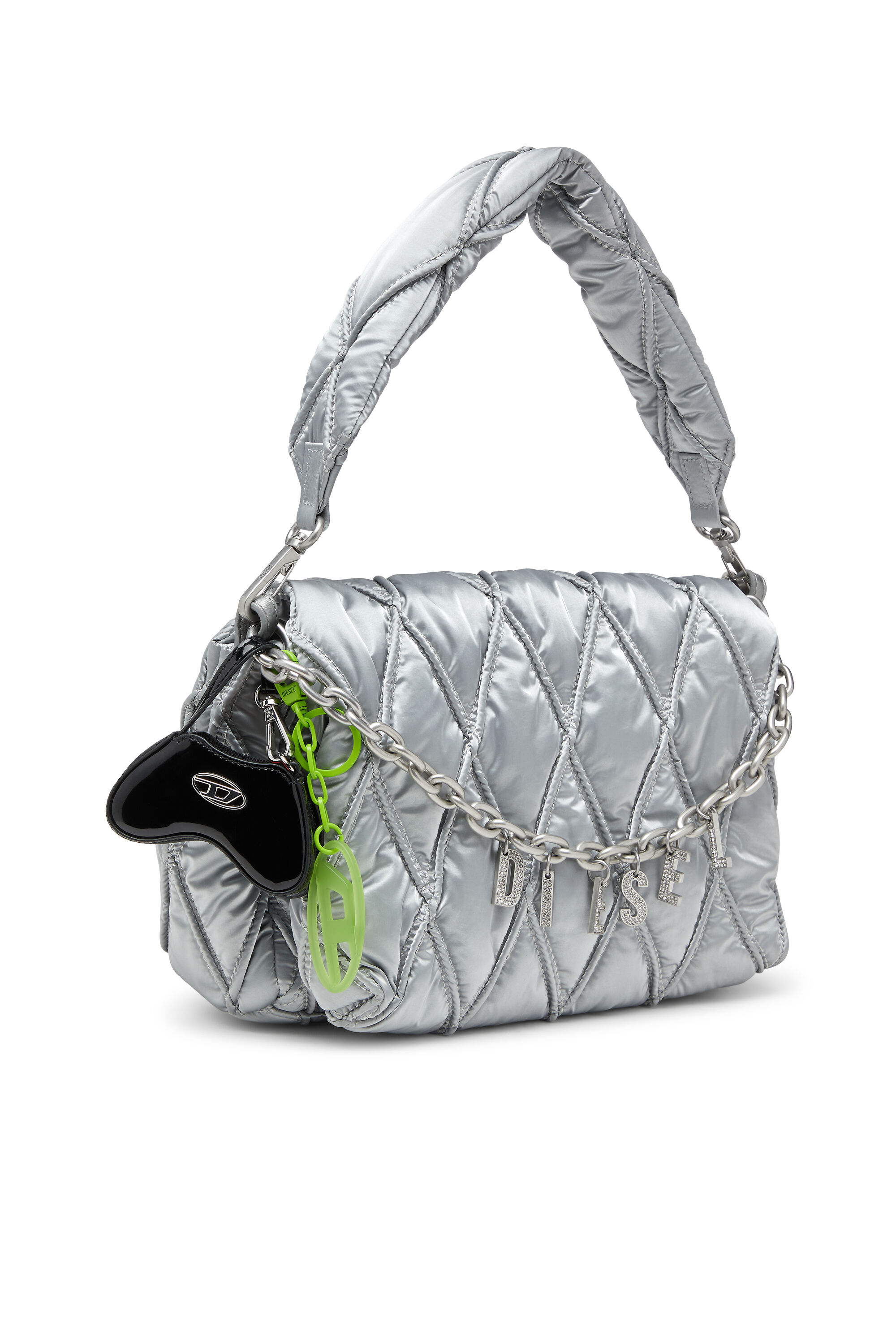 Women's Oval D charm/key ring in metal and resin | Green | Diesel