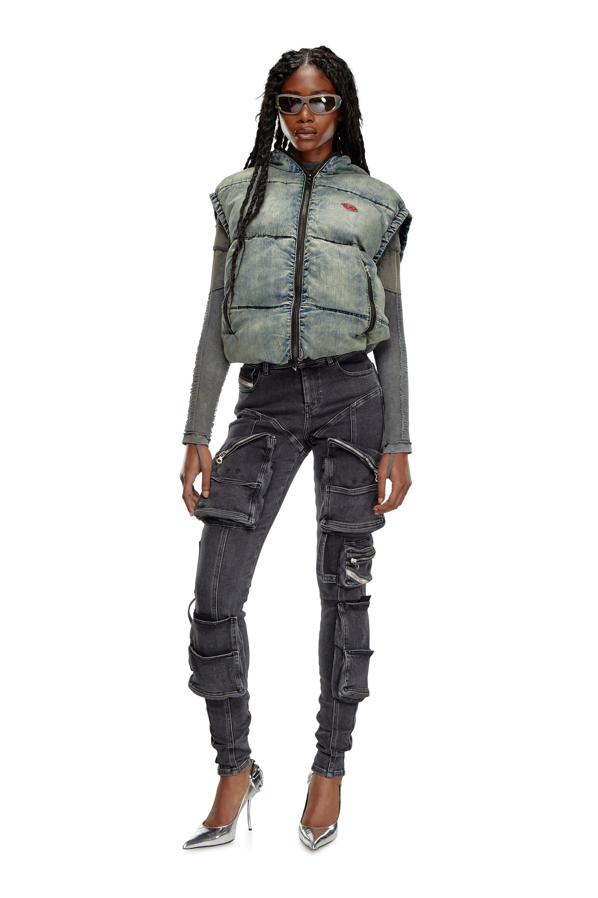 Diesel - Female's Skinny Jeans 1984 Slandy-High 09F27, Black/Dark Grey - 1