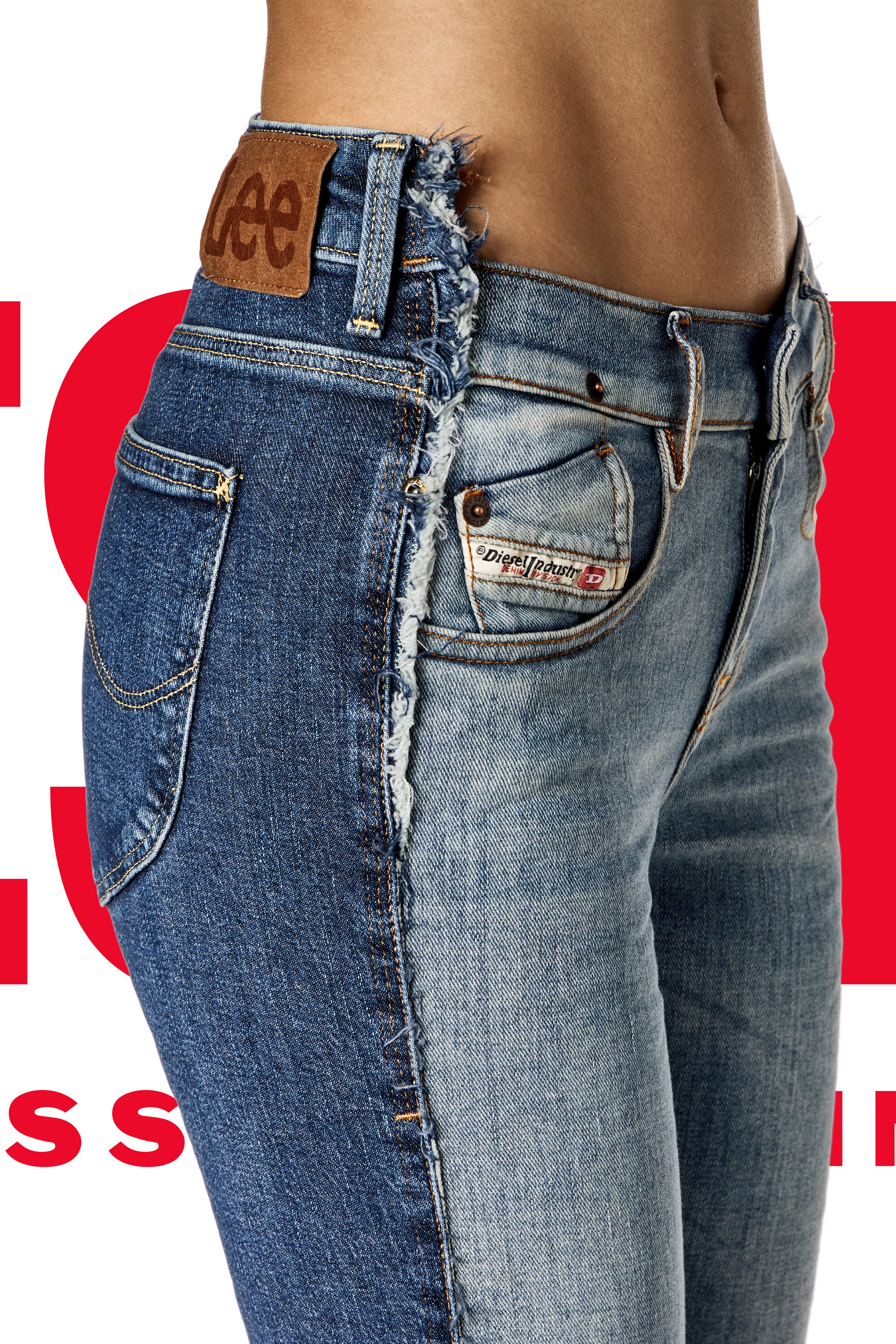 Diesel - Bootcut Jeans Dieseloves 01 09K46 Femme, Bleu moyen - Image 2
