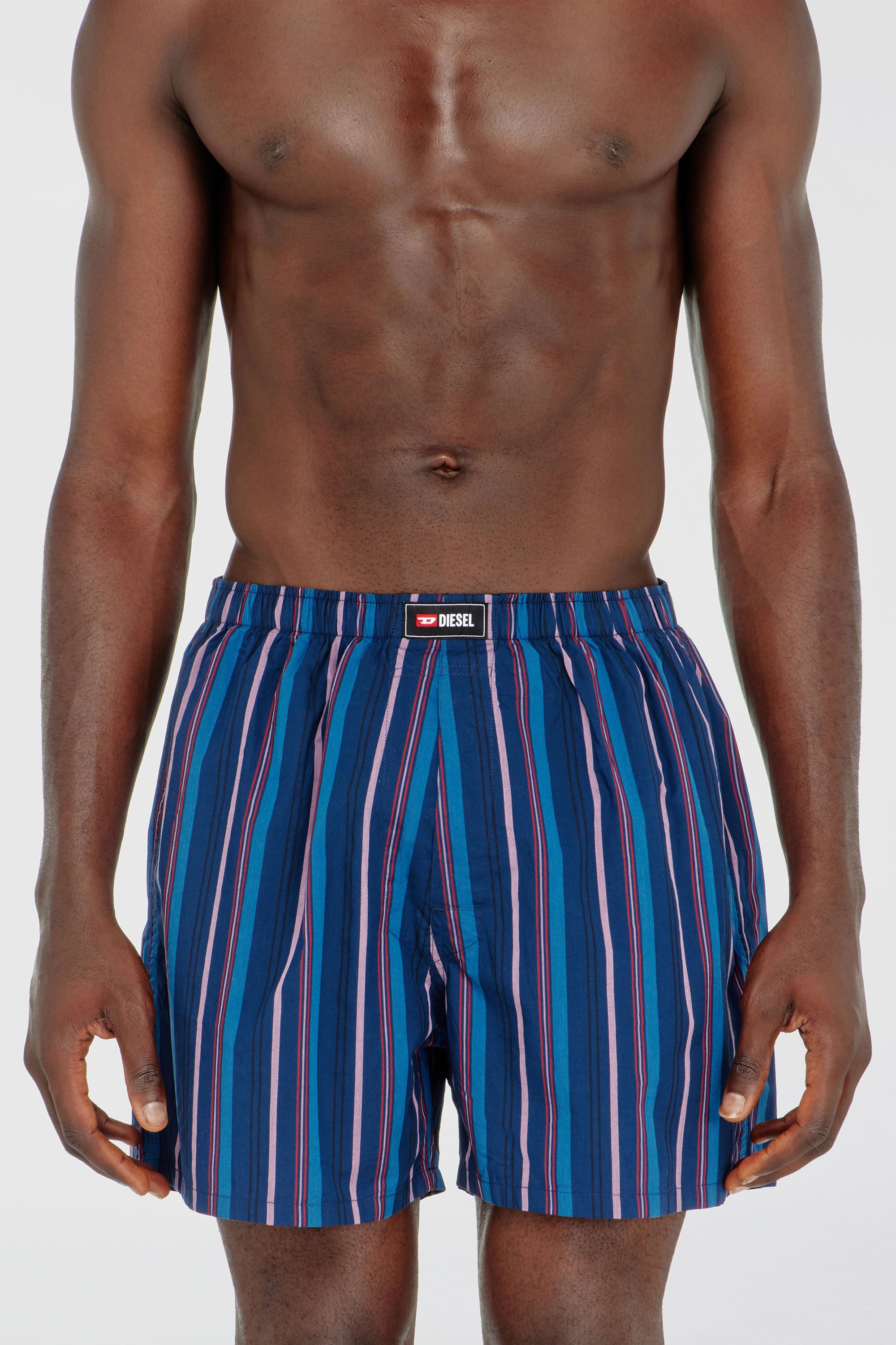 Diesel - RYAN-D-CORE-3PACK, Man's 3-pack cotton boxers solid stripe floral in Blue/Pink - 3