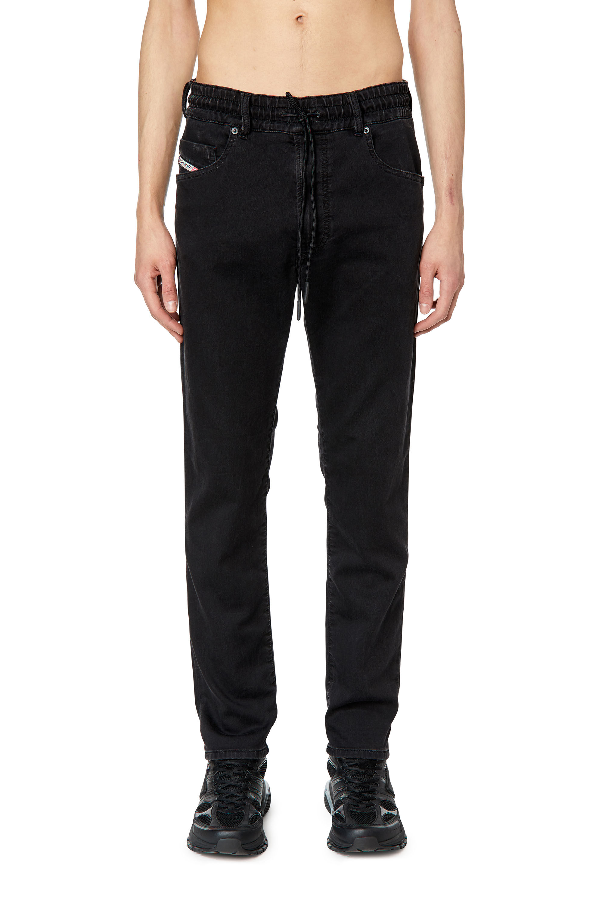 Diesel - Tapered 2030 D-Krooley Joggjeans® 068DX, Male's Regular 2030 D-Krooley Joggjeans® in Black/Dark Grey - 3