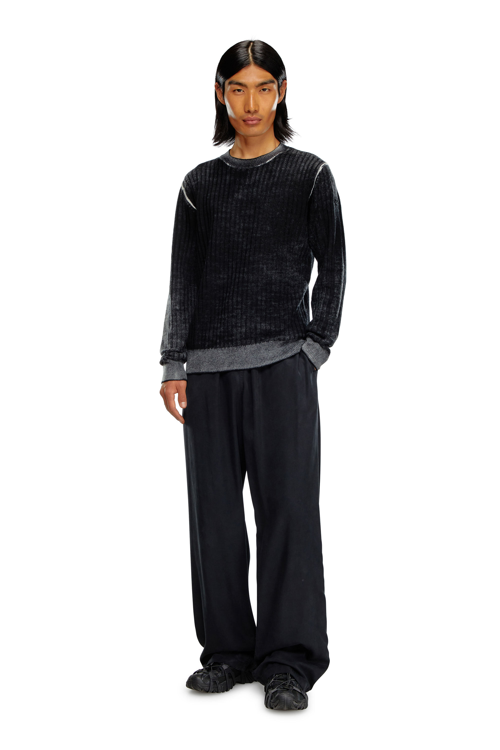 Diesel - K-ANDELERO, Pull en laine imprimée Homme in Gris - 1
