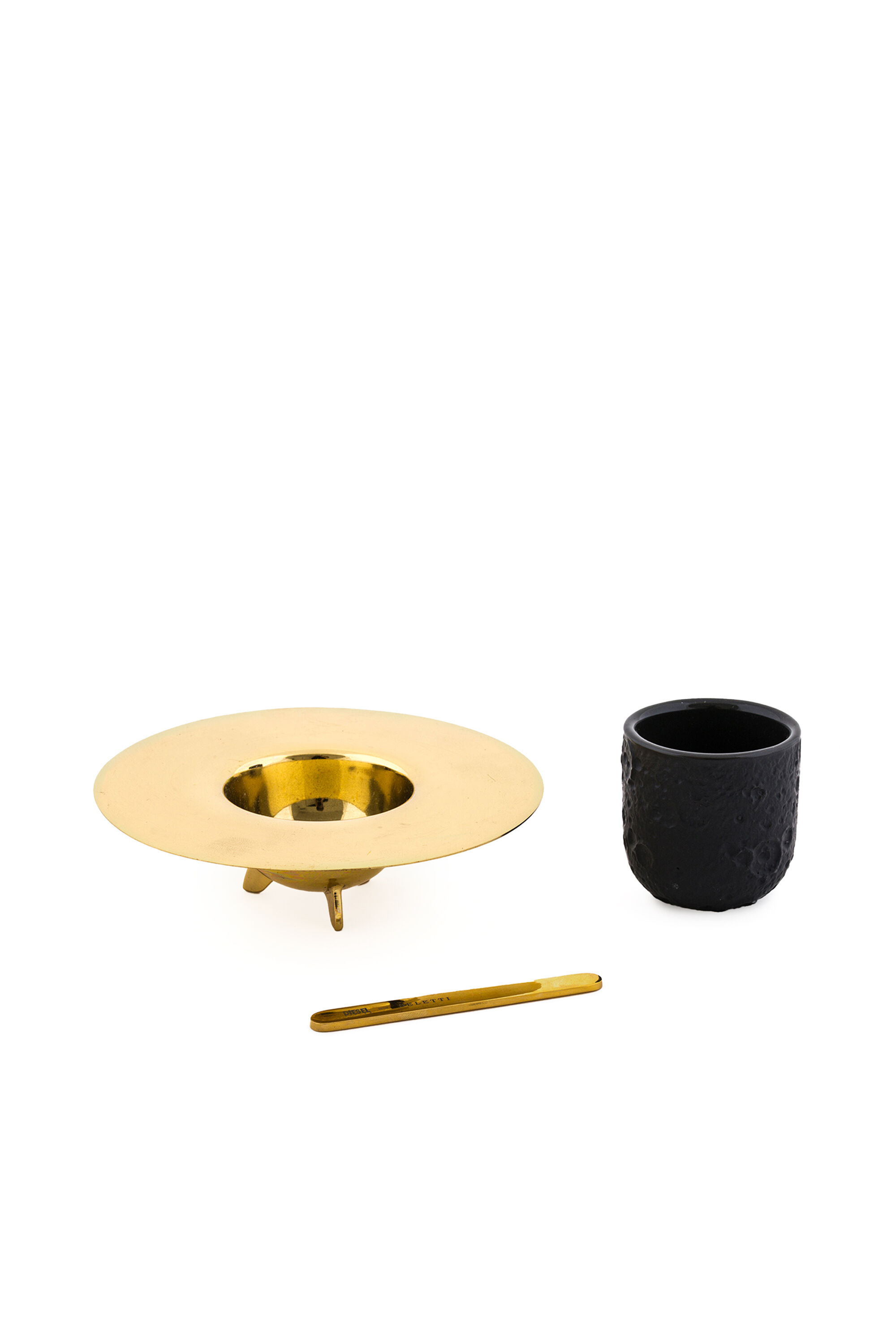 Diesel - 10873 COSMIC DINER, Set de caf&eacute; de cer&aacute;mica negra y lat&oacute;n Unisex in Dorado - 2