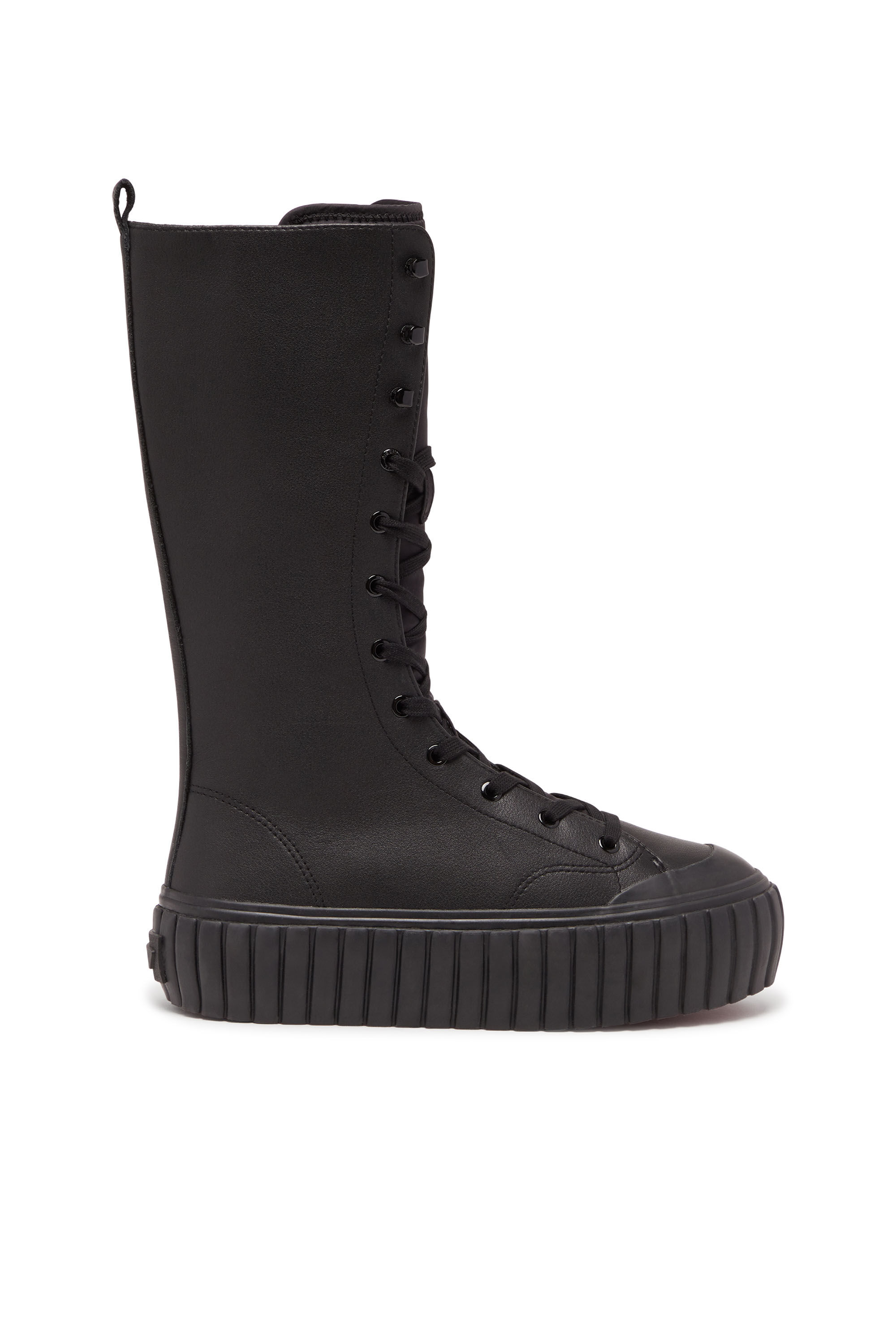 Diesel - S-HANAMI BT W, Female's S-Hanami BT W - Leather lace-up boots with flatform sole in Black - 1